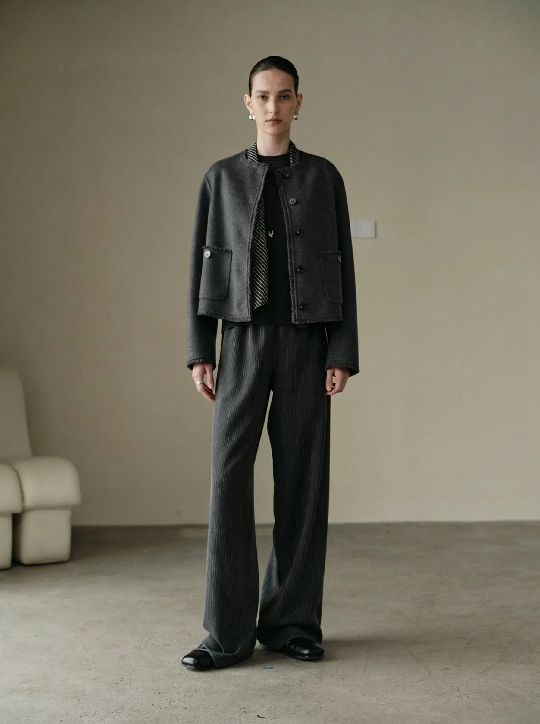 Double-Faced Merino Fringe Jacket - Image 2
