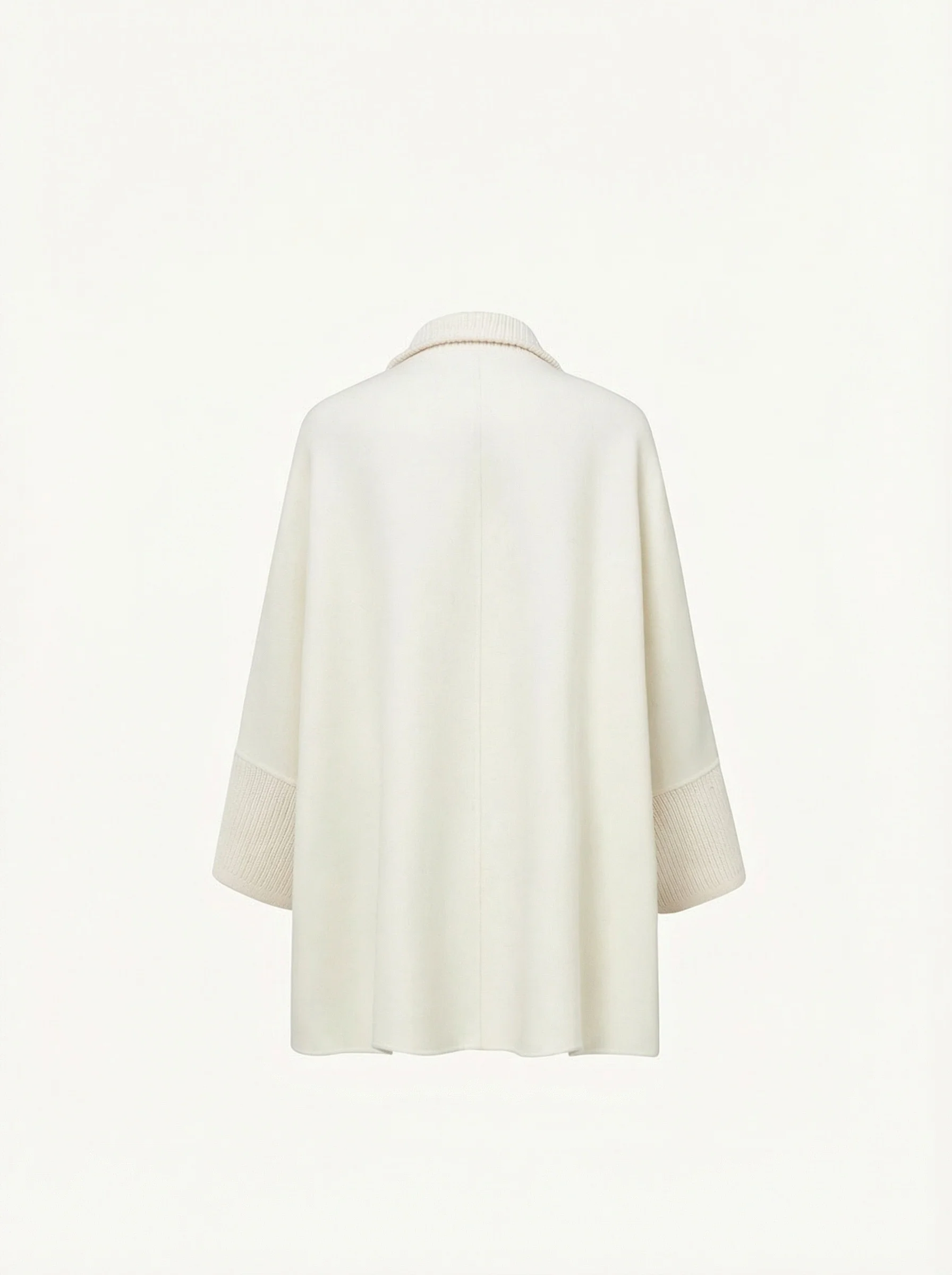 Double-Faced Wool-Cashmere Rib Collar Coatigan - Image 2
