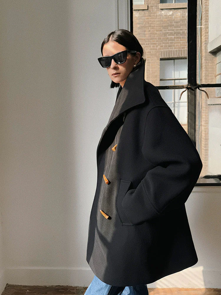 Double-Faced Wool-Cashmere Toggle Coat - Image 4