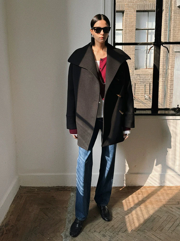Double-Faced Wool-Cashmere Toggle Coat - Image 5