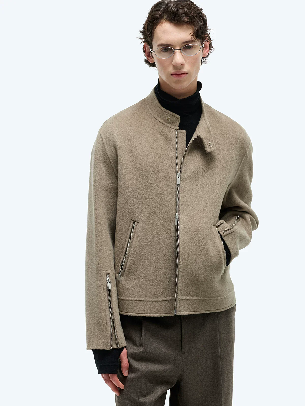 Double-Faced Wool Harrington Jacket - Image 5