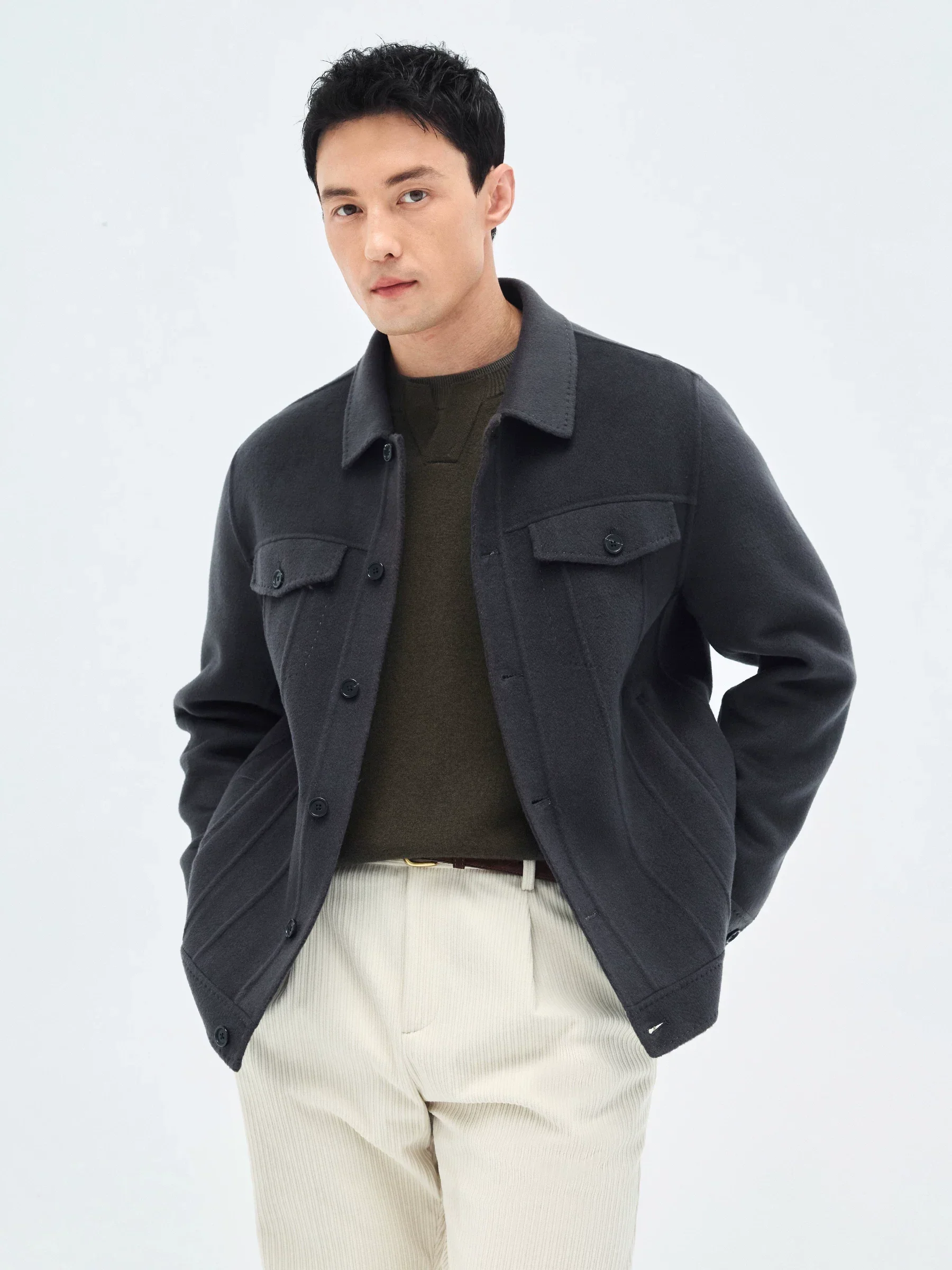 Double-Faced Wool Trucker Jacket - Image 4