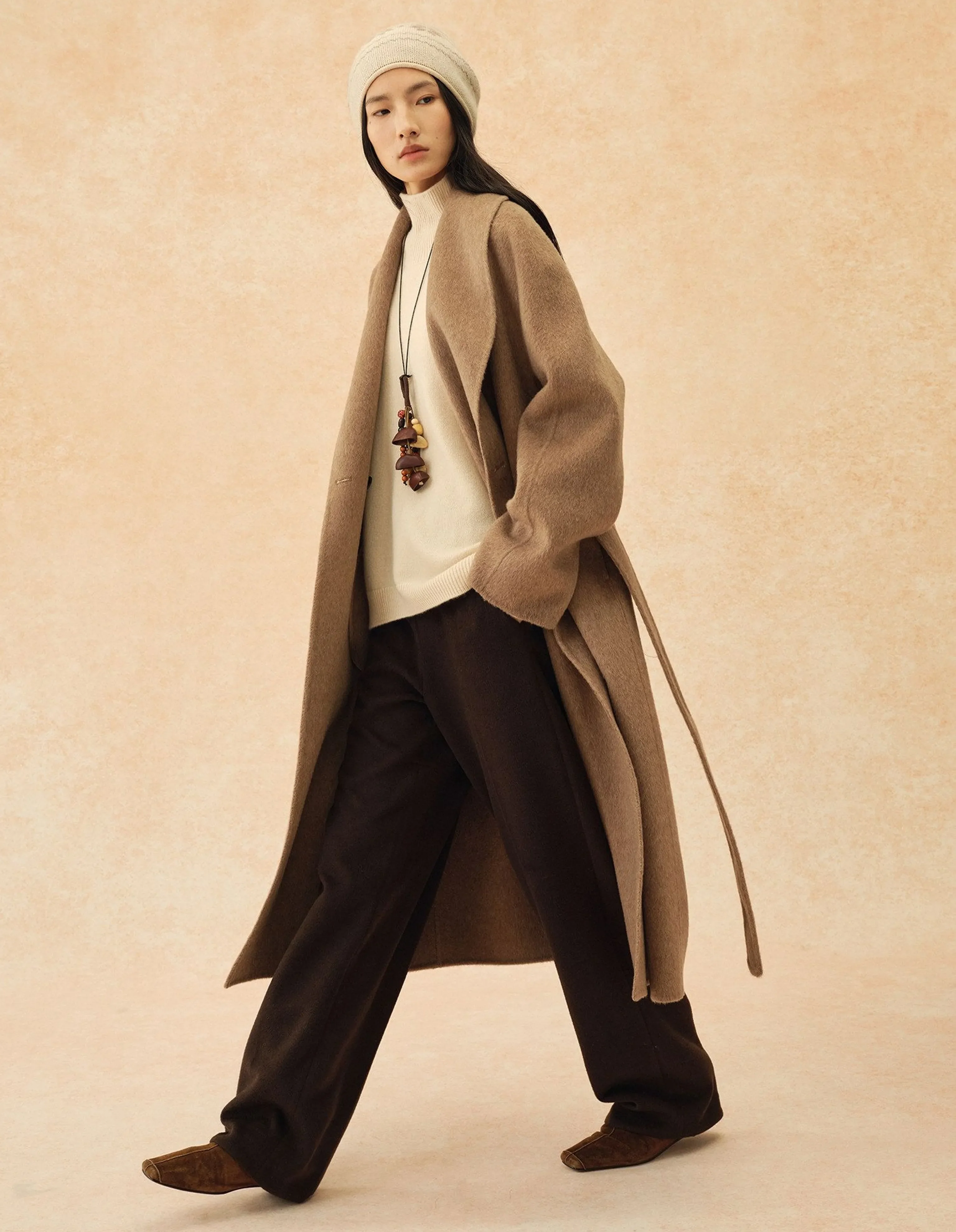Double-Faced Wool Wrap Coat - Image 3