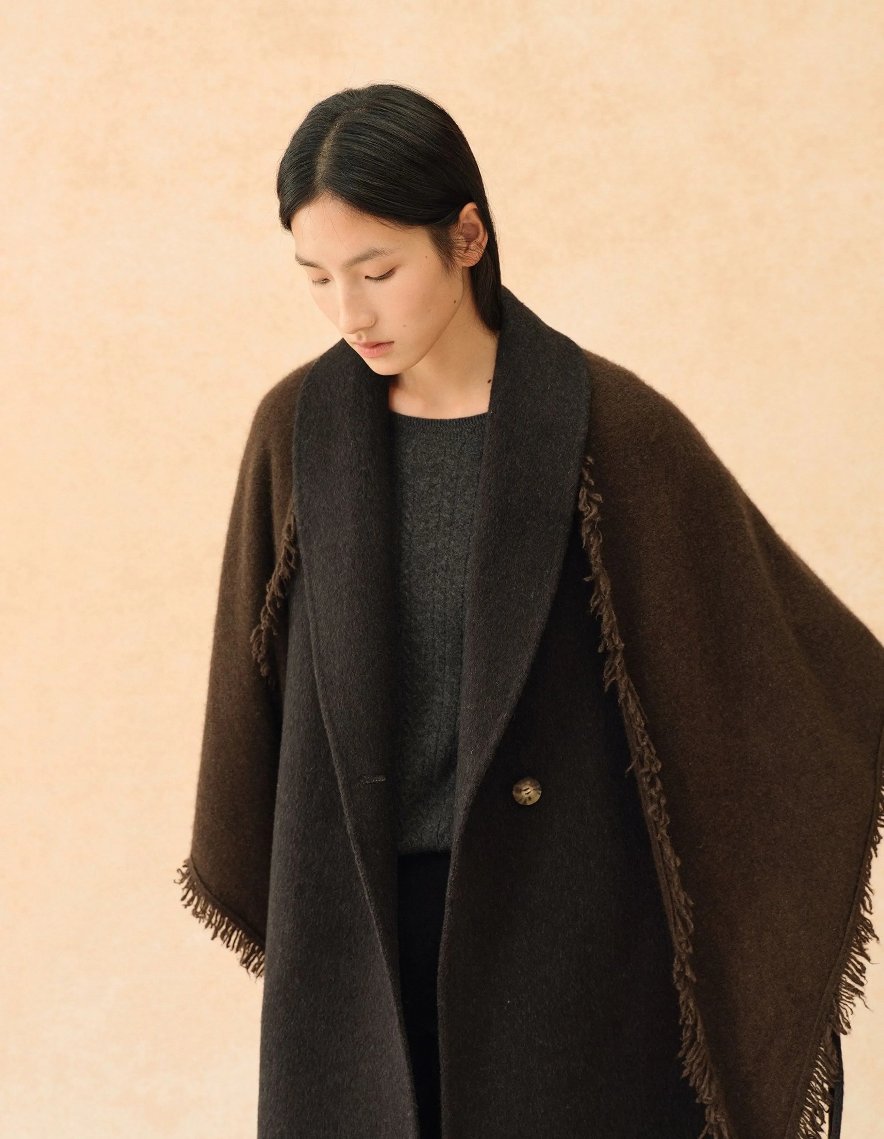 Double-Faced Wool Wrap Coat - Image 5