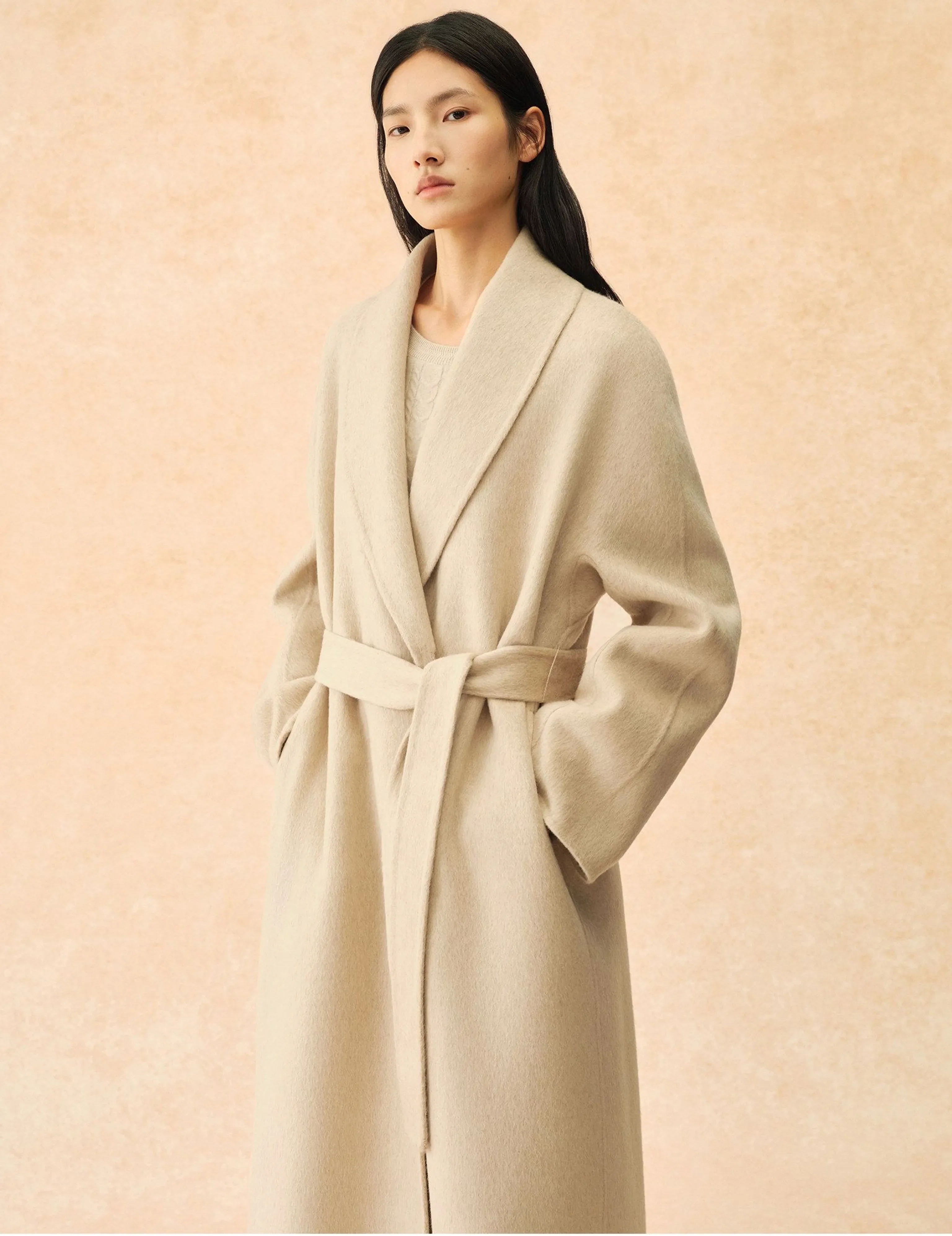 Double-Faced Wool Wrap Coat - Image 7