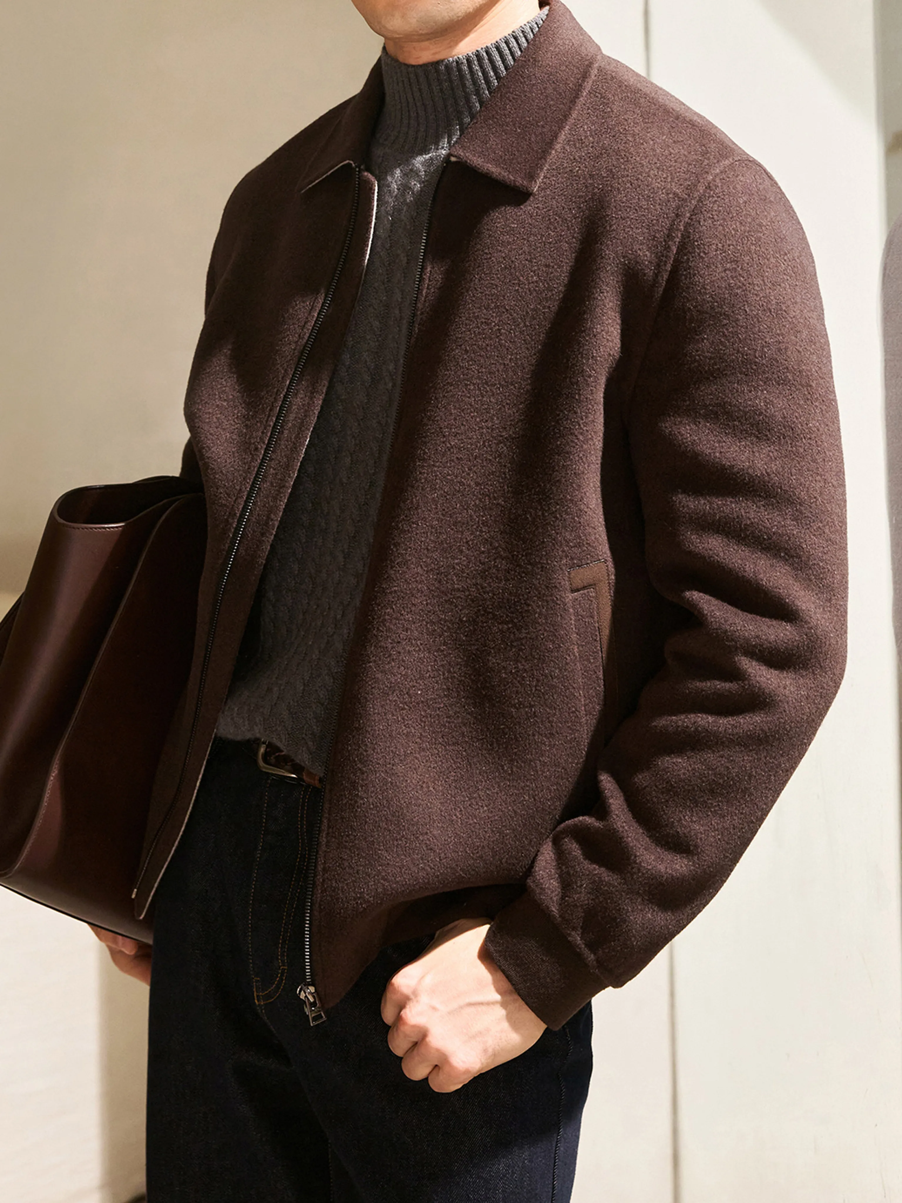 Double-Faced Wool Zip Jacket - Image 4