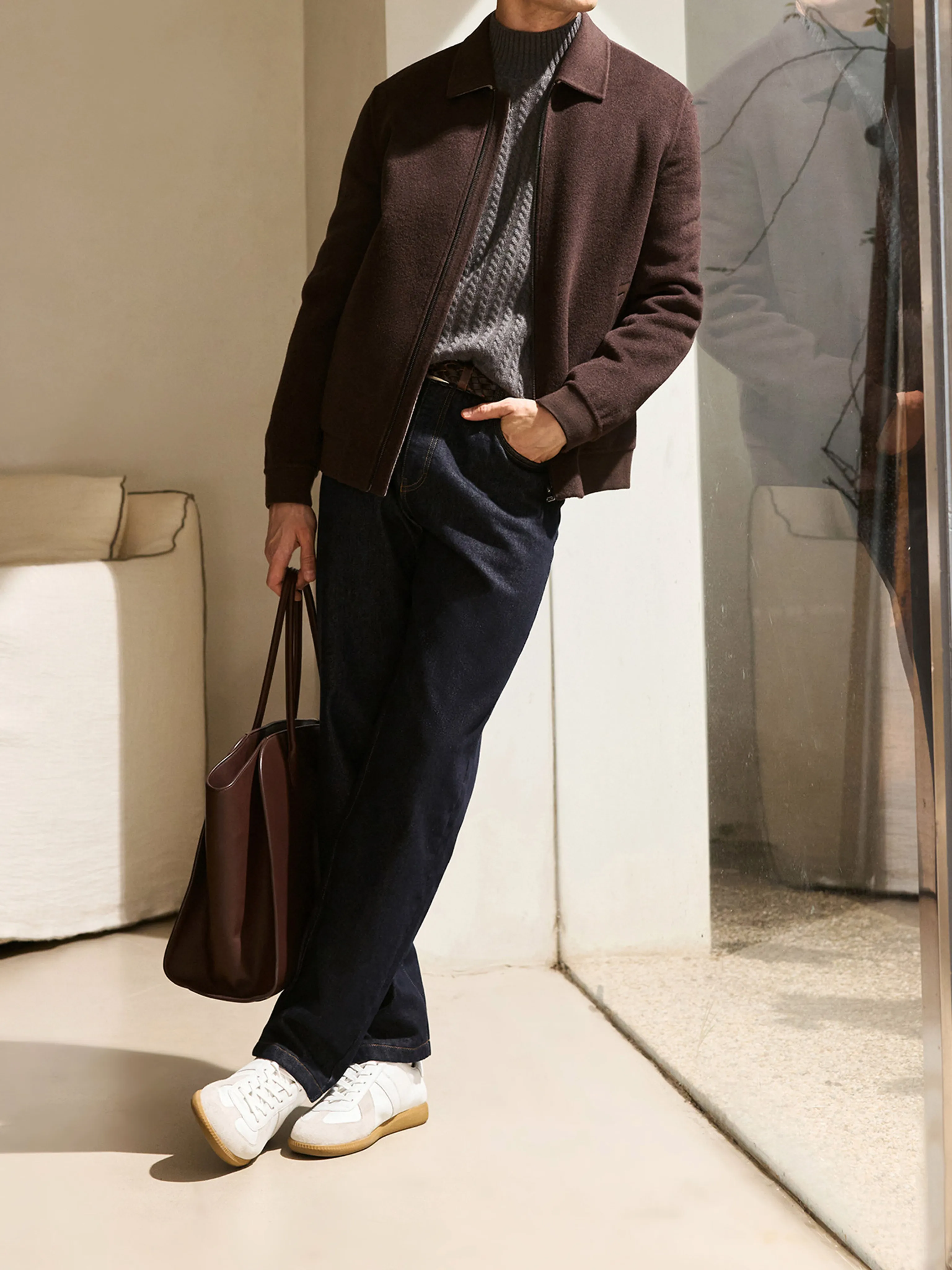 Double-Faced Wool Zip Jacket - Image 6