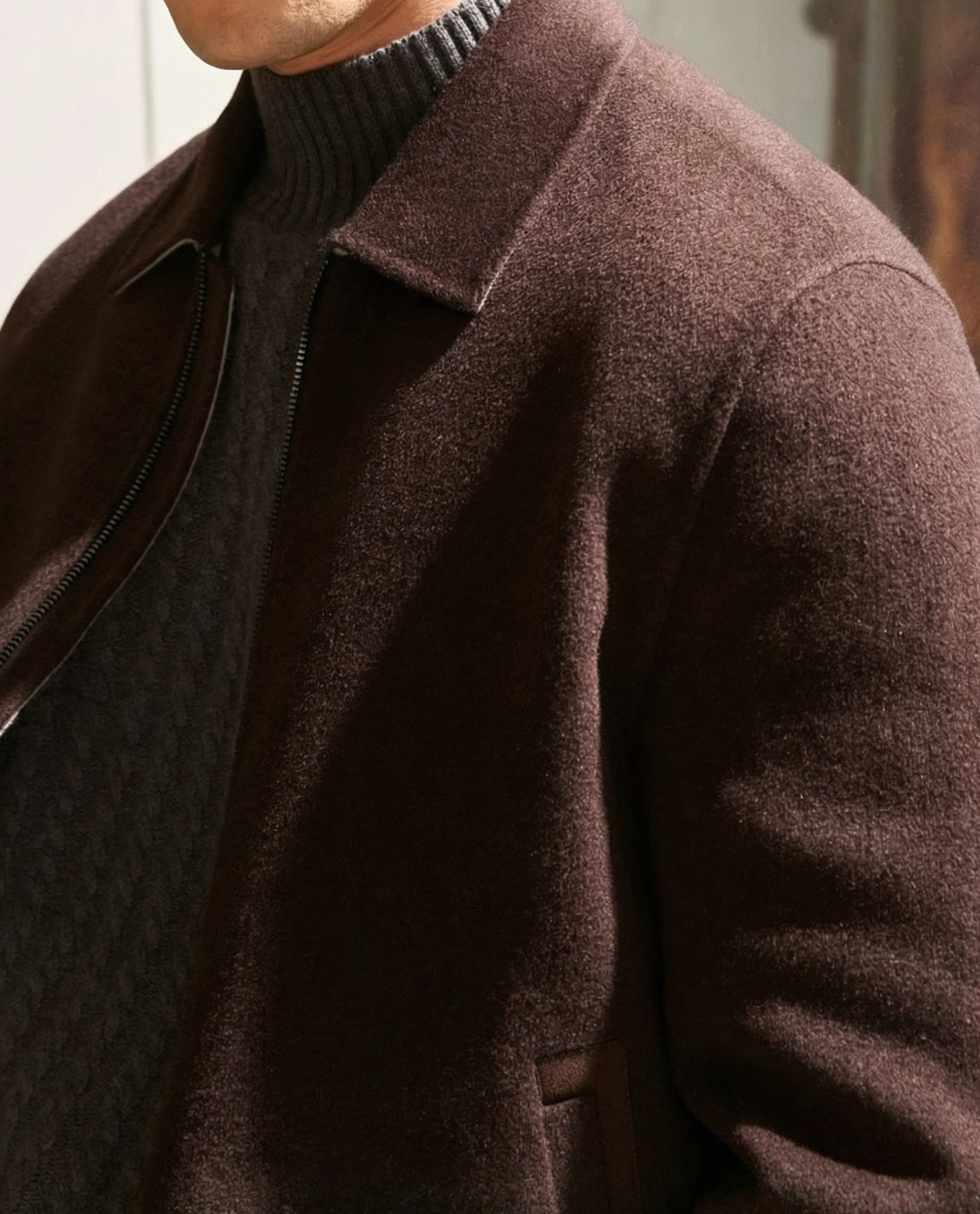 Double-Faced Wool Zip Jacket - Image 7