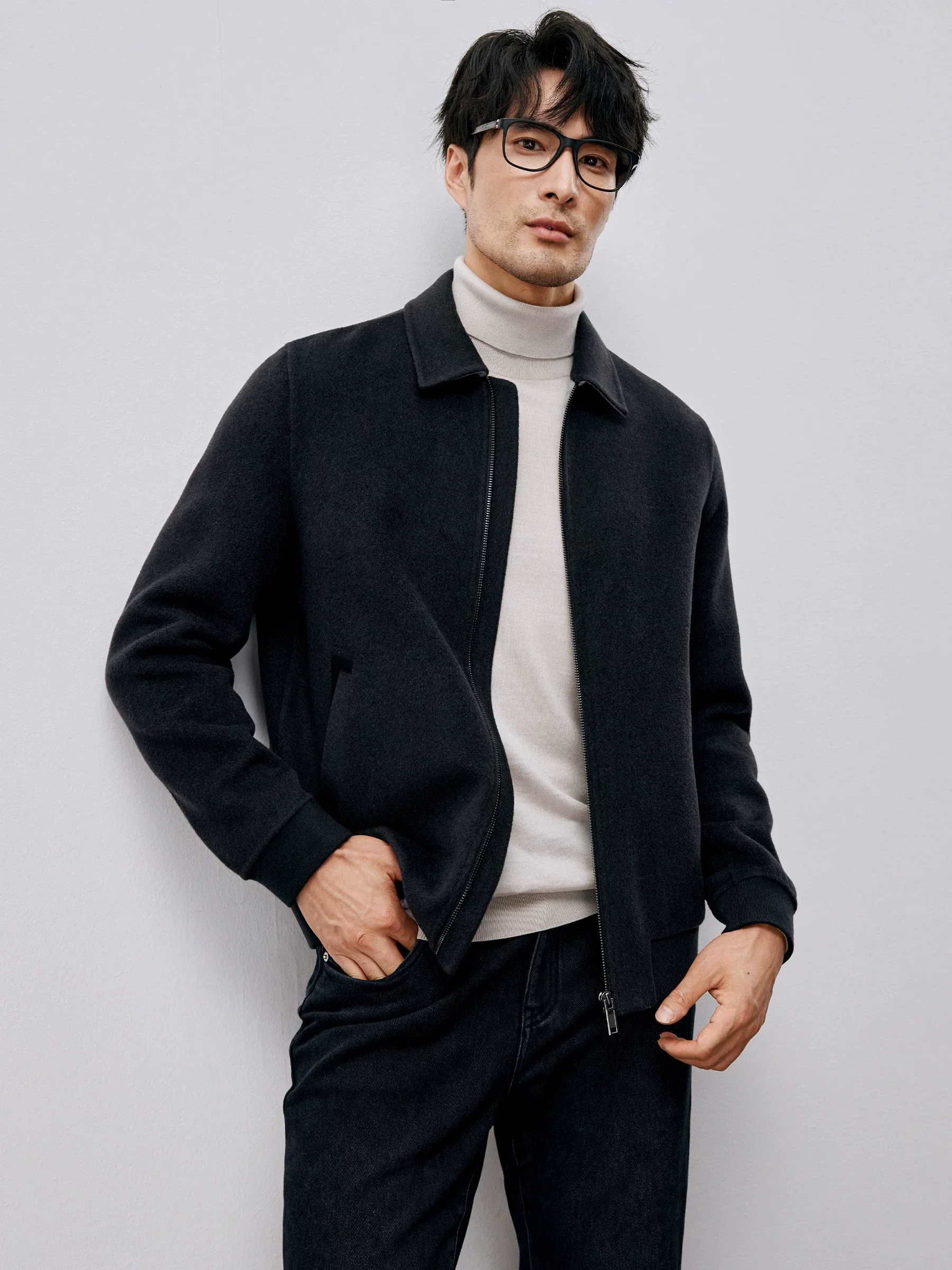 Double-Faced Wool Zip Jacket - Image 3