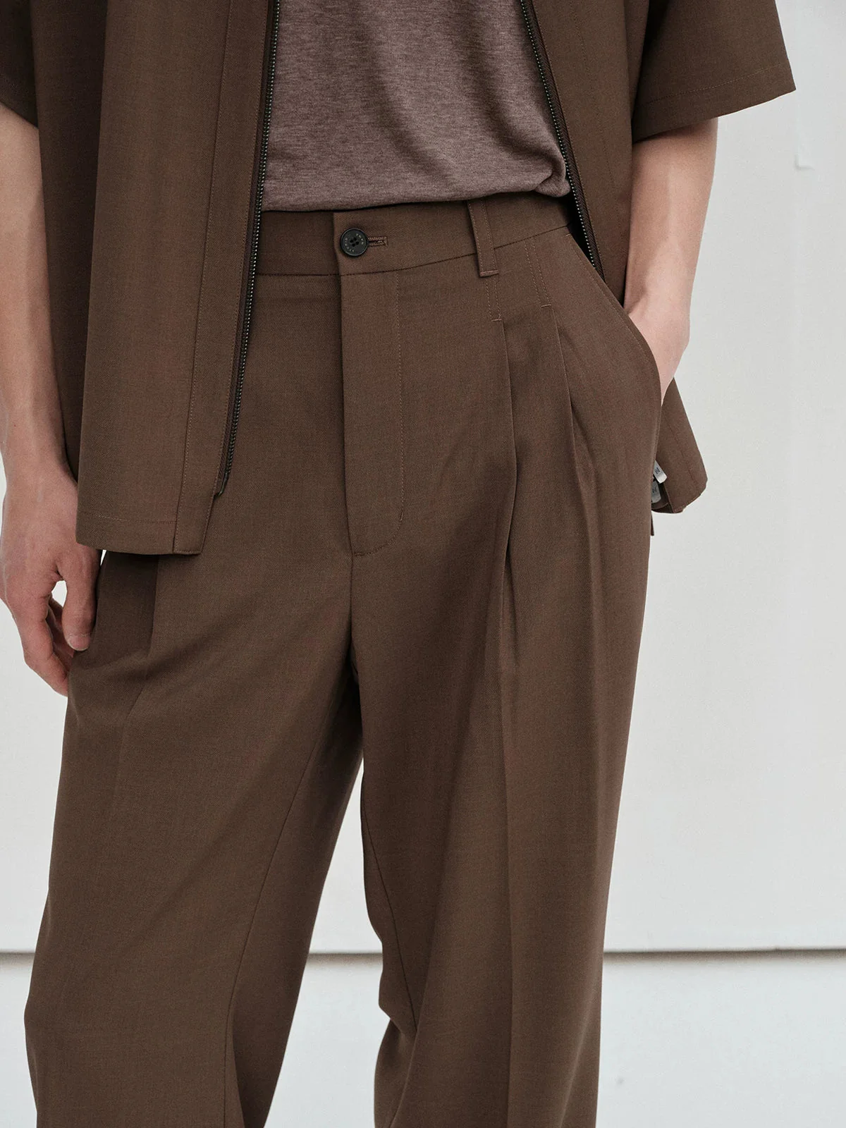 Double-Pleat Flared Trousers - Image 3