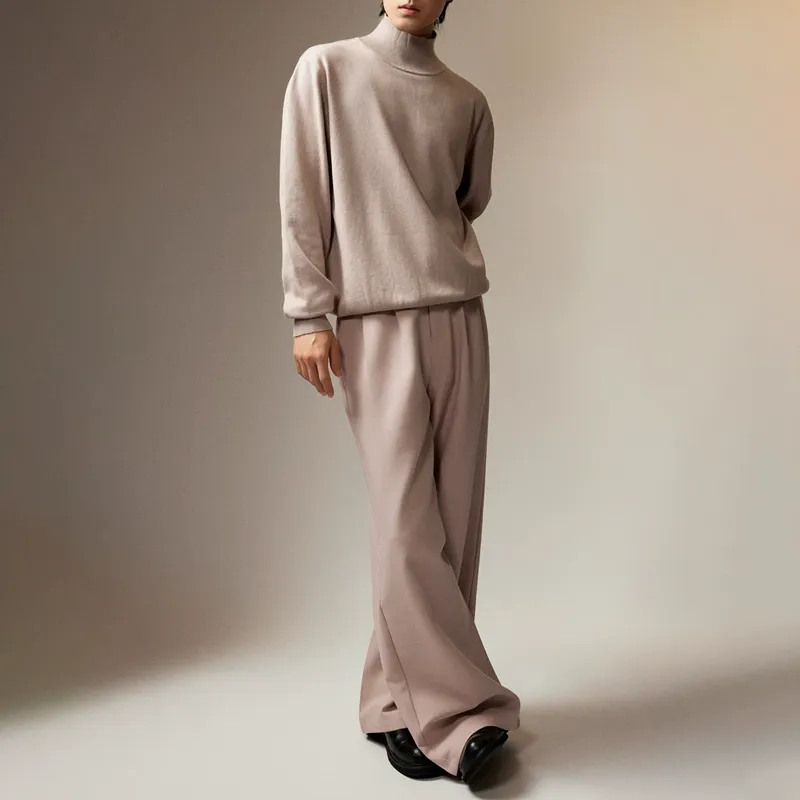Double Pleated Wide-Leg Trousers