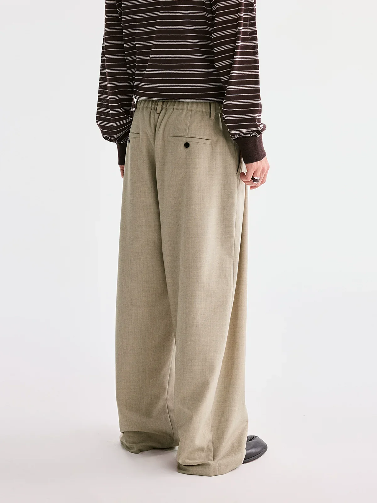 Double Pleated Wide-Leg Trousers - Image 2