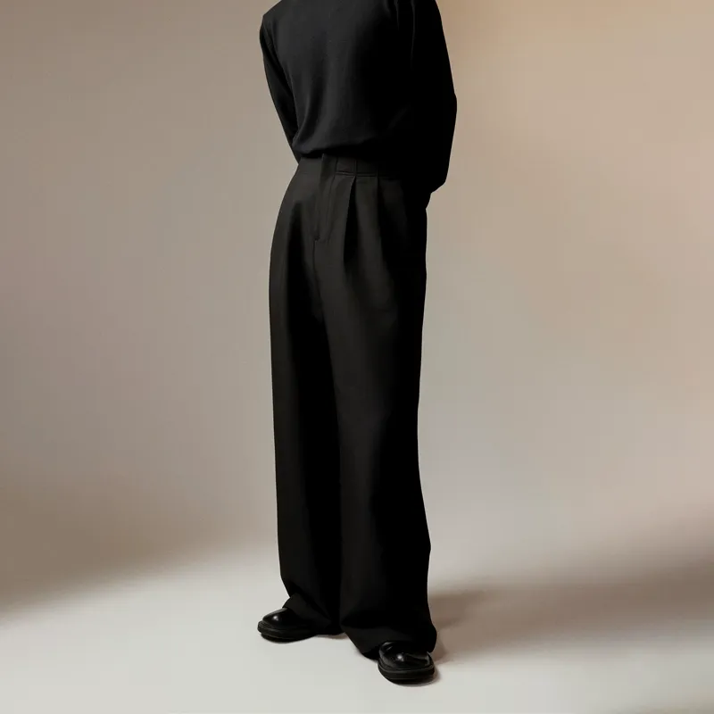Double Pleated Wide-Leg Trousers - Image 3