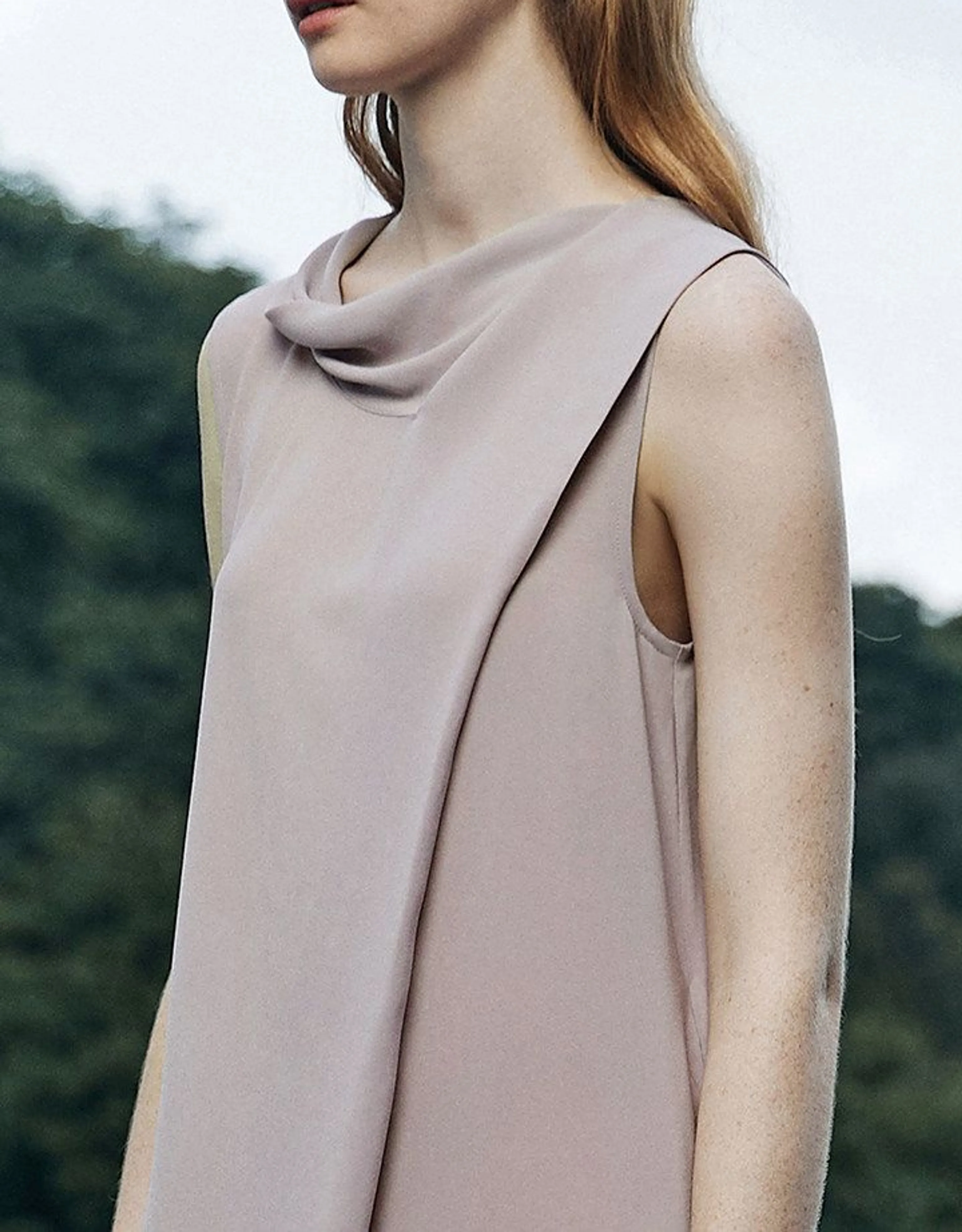 Double Ribbon Cowl‑Neck Dress - Image 3
