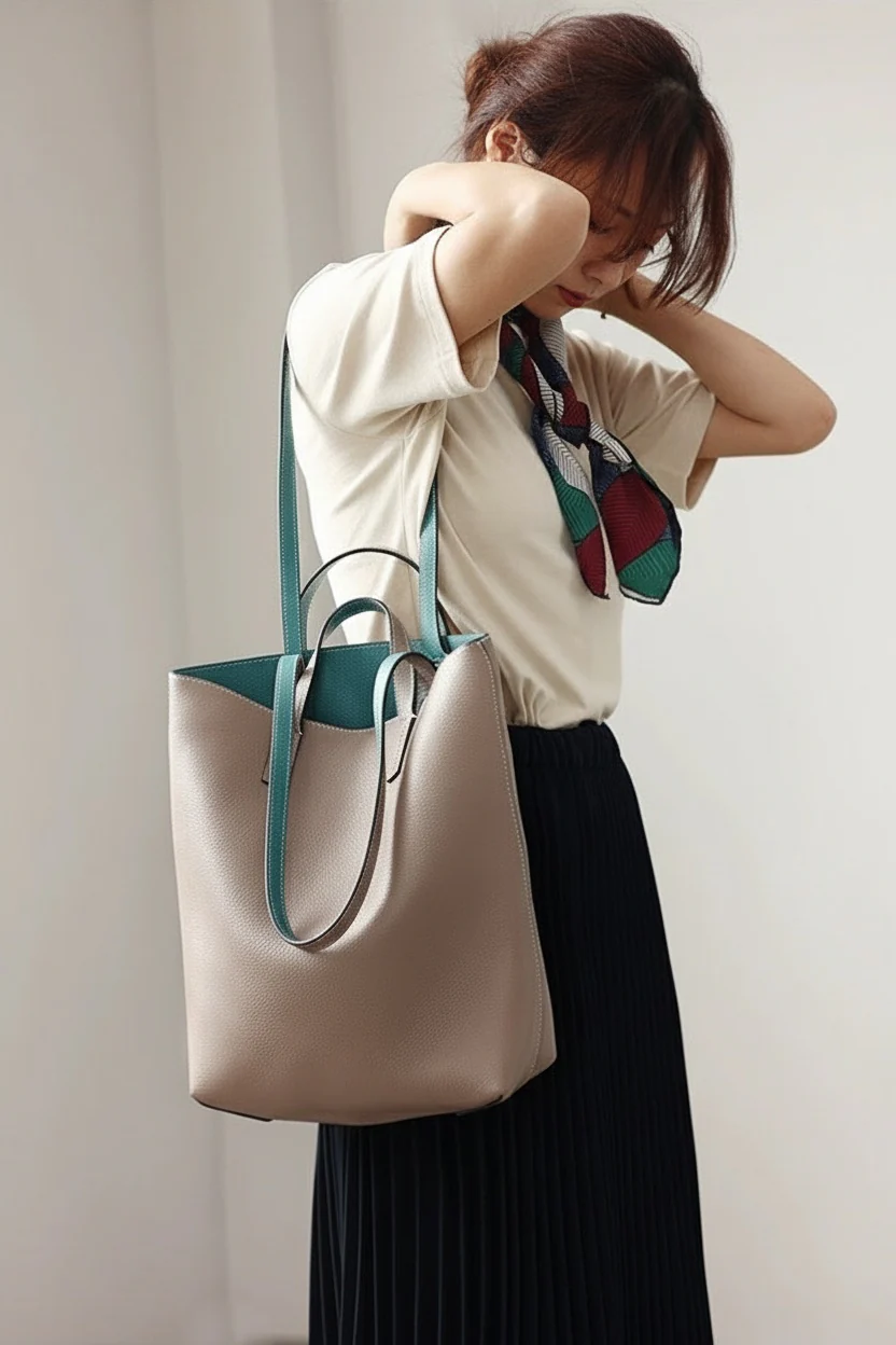 Double-Sided Cowhide Tote - Image 13