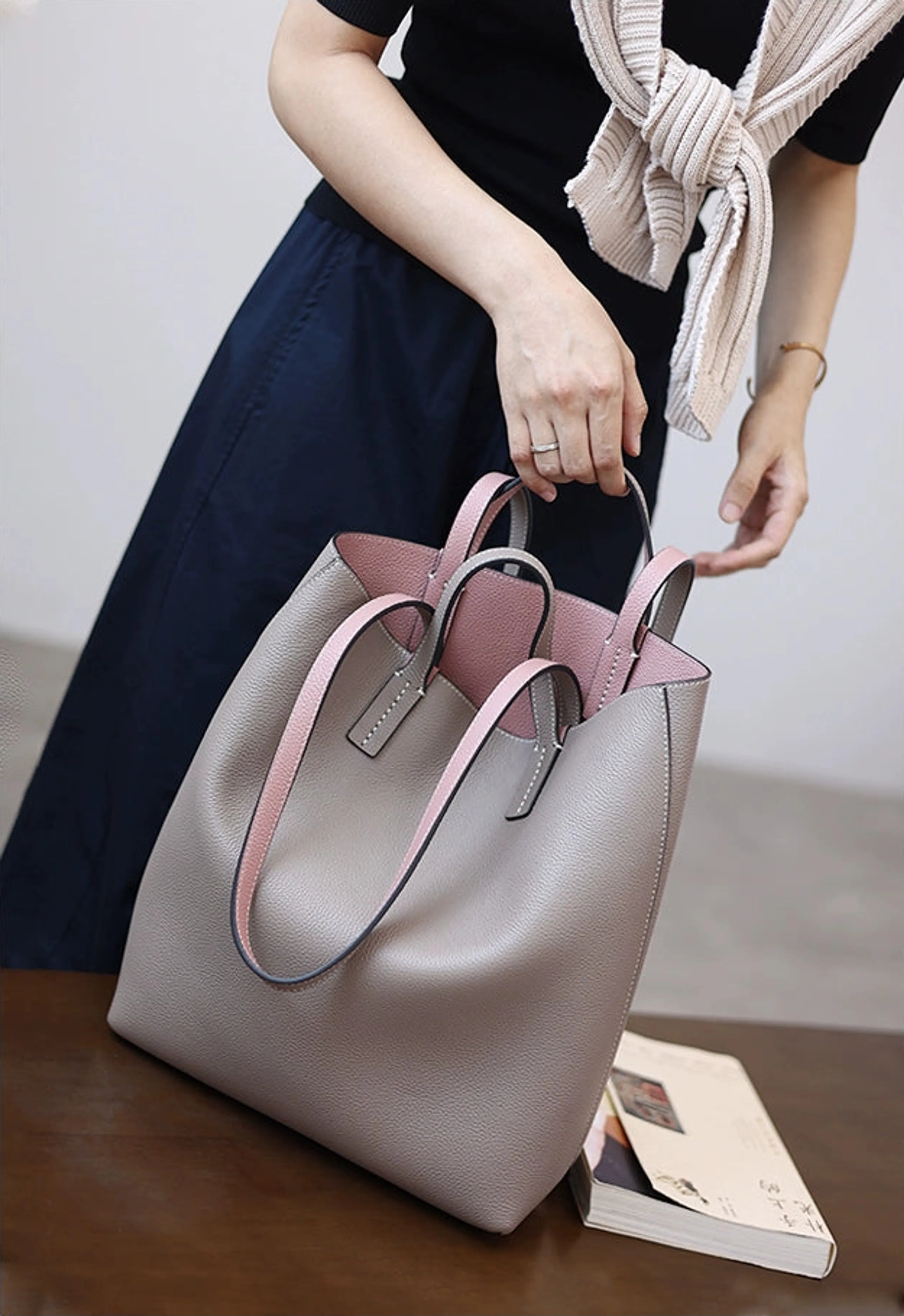Double-Sided Cowhide Tote - Image 15