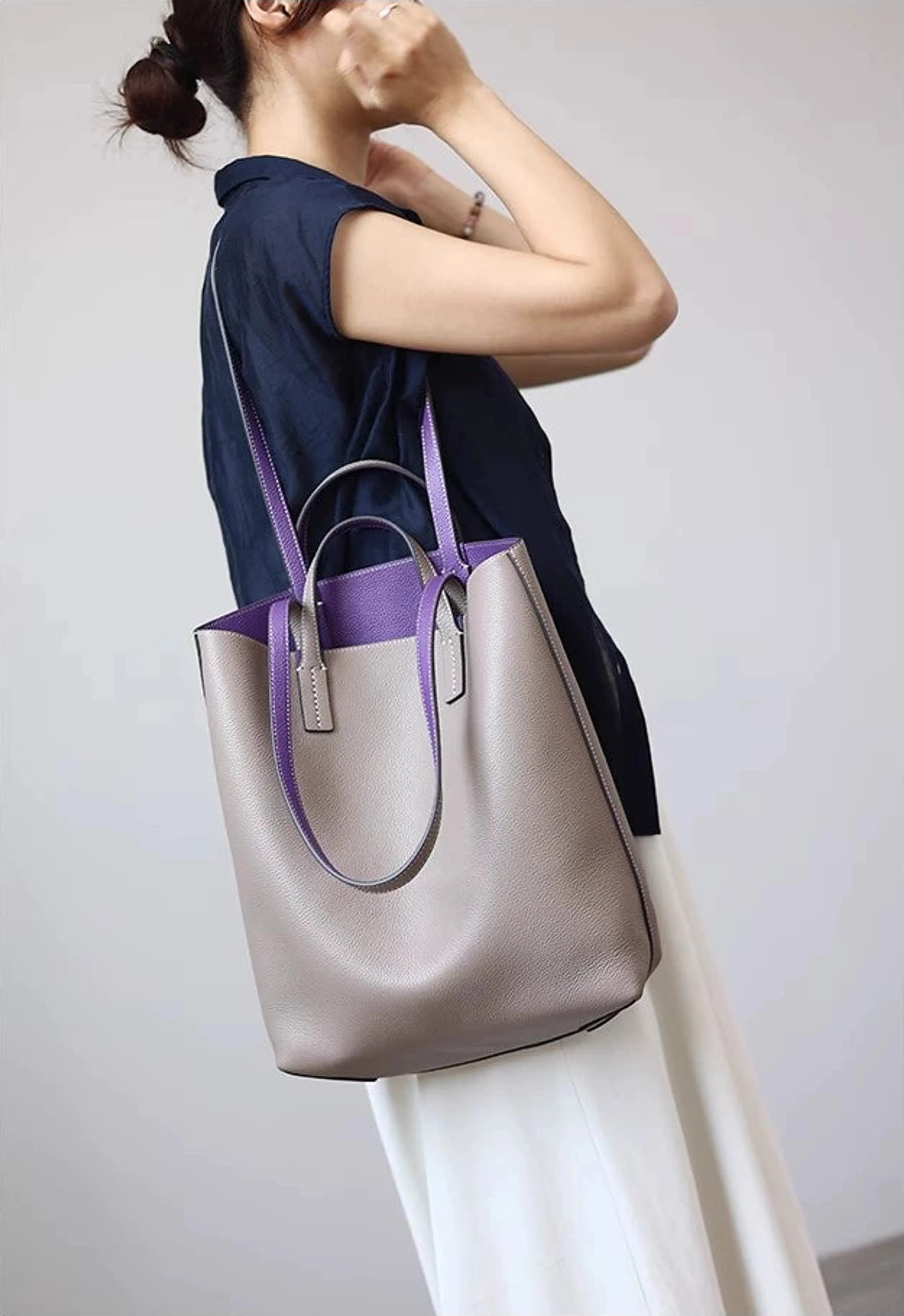 Double-Sided Cowhide Tote - Image 5