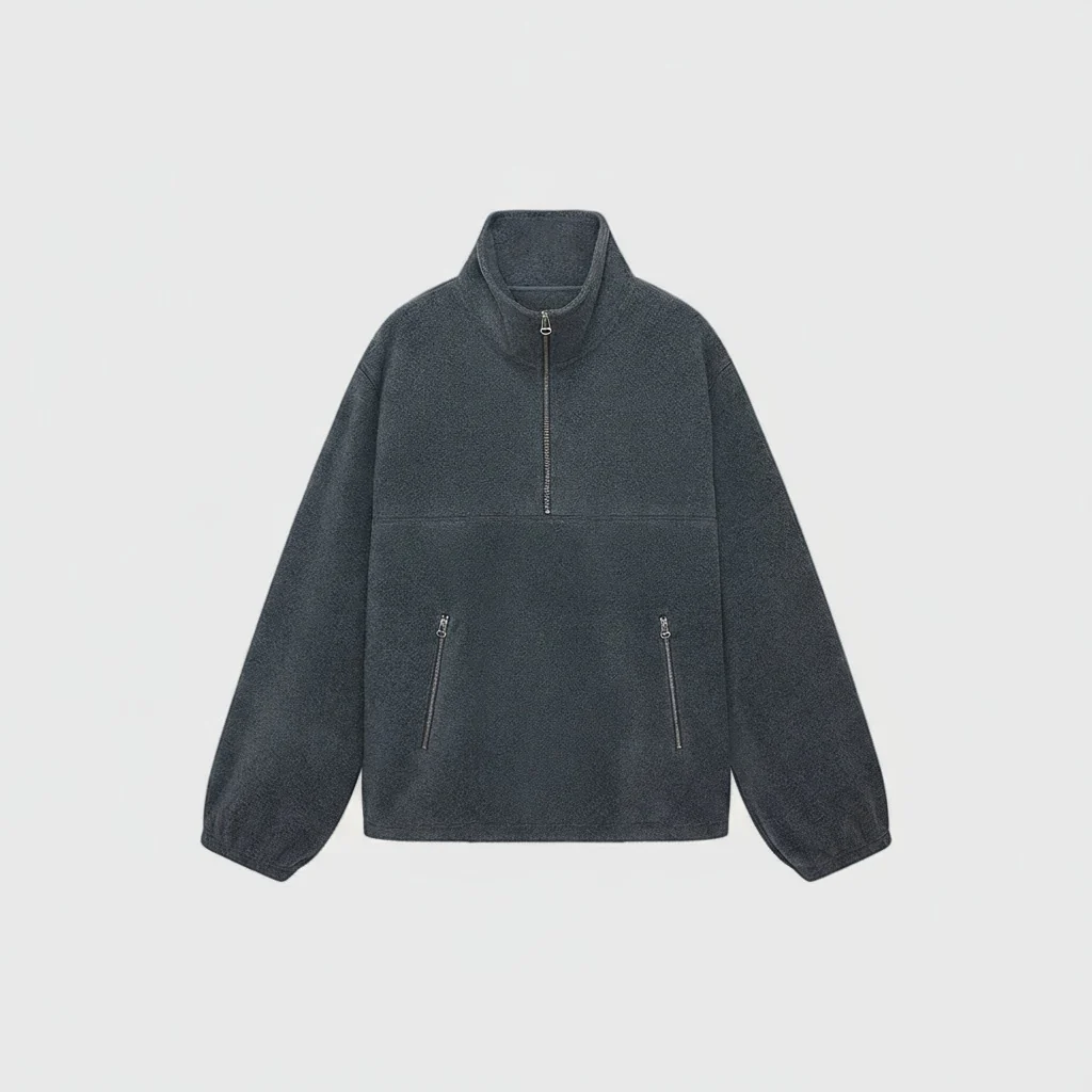 Double-Sided Polar Fleece Half-Zip Pullover