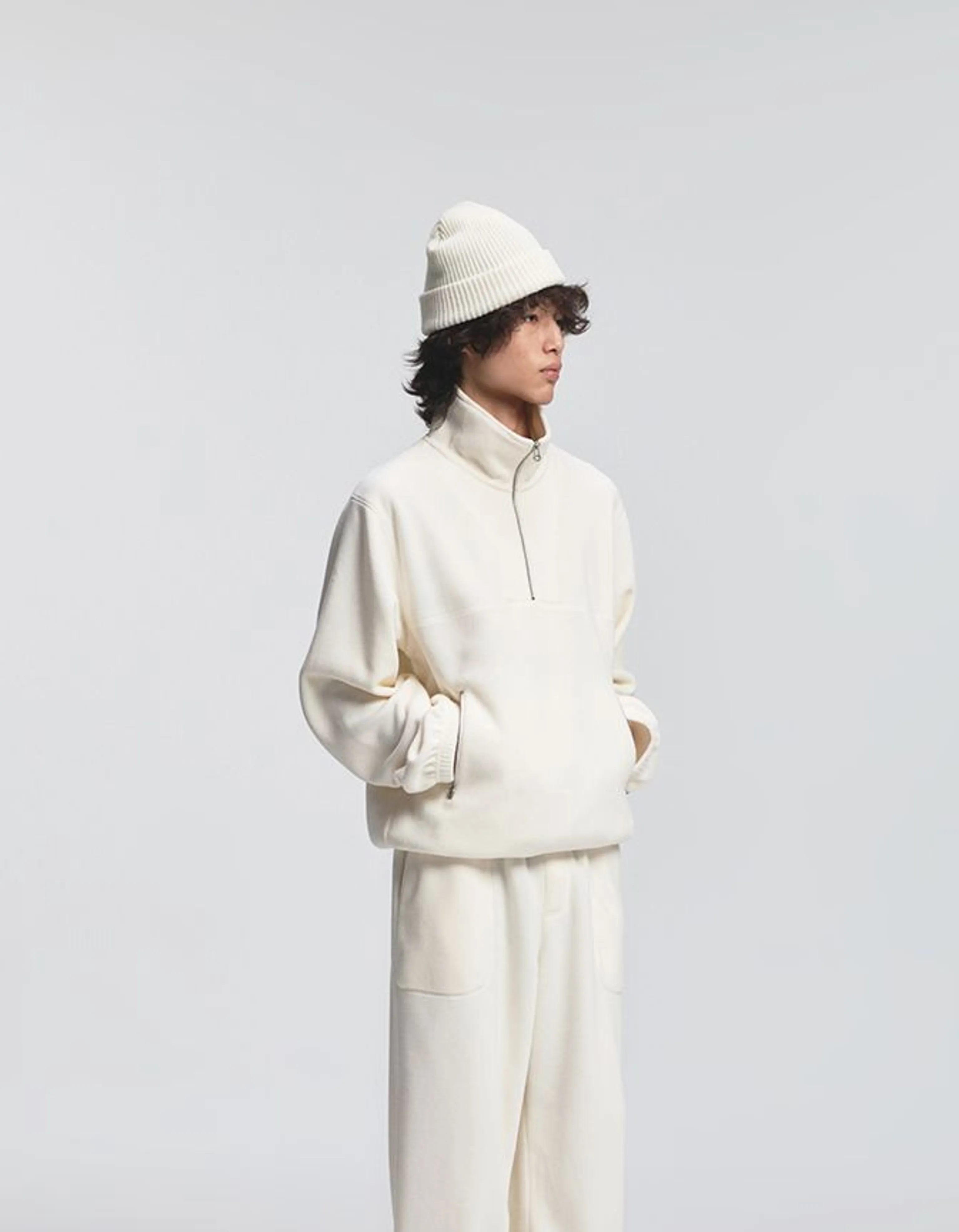 Double-Sided Polar Fleece Half-Zip Pullover - Image 3