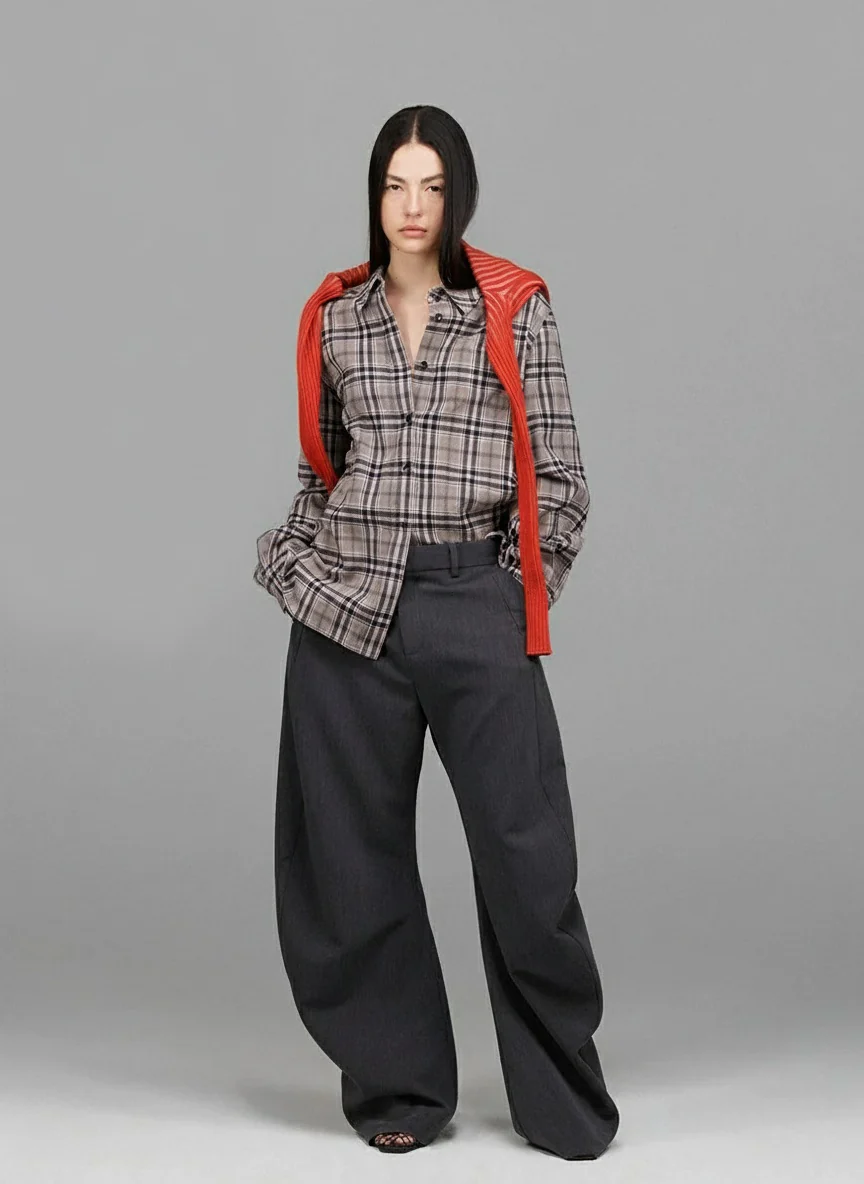 Double-Sided Yarn-Dyed Plaid Shirt - Image 5