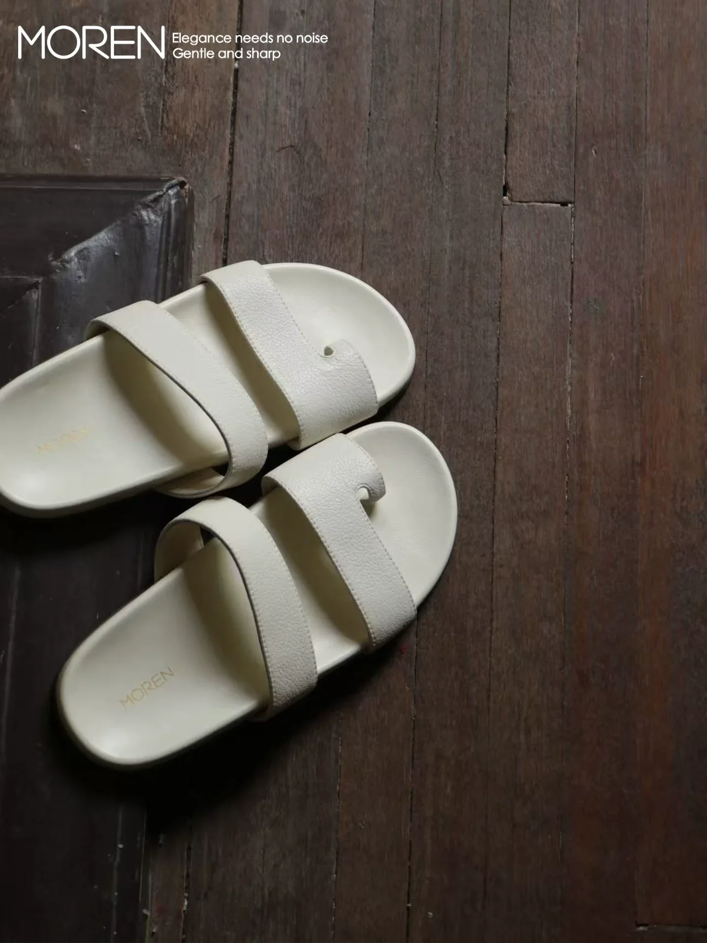 Double-Strap Leather Slides - Image 3