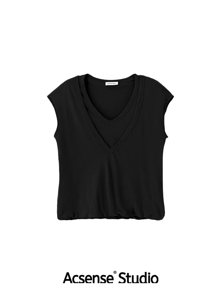 Double V-Neck Cotton Vest - Image 5