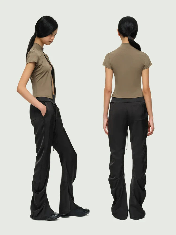 Double Zipper High-Collar Slim Tee - Image 4