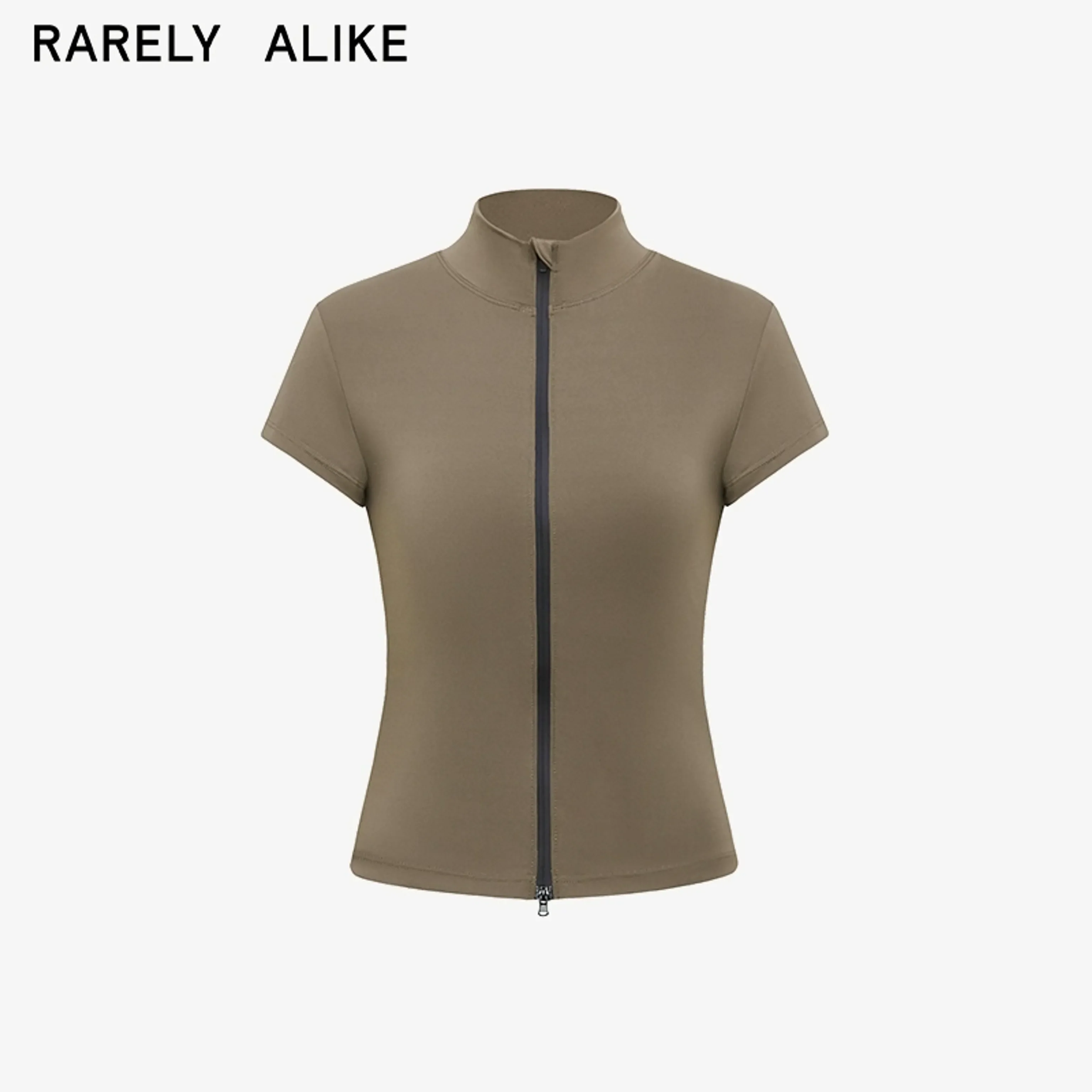 Double Zipper High-Collar Slim Tee - Image 6