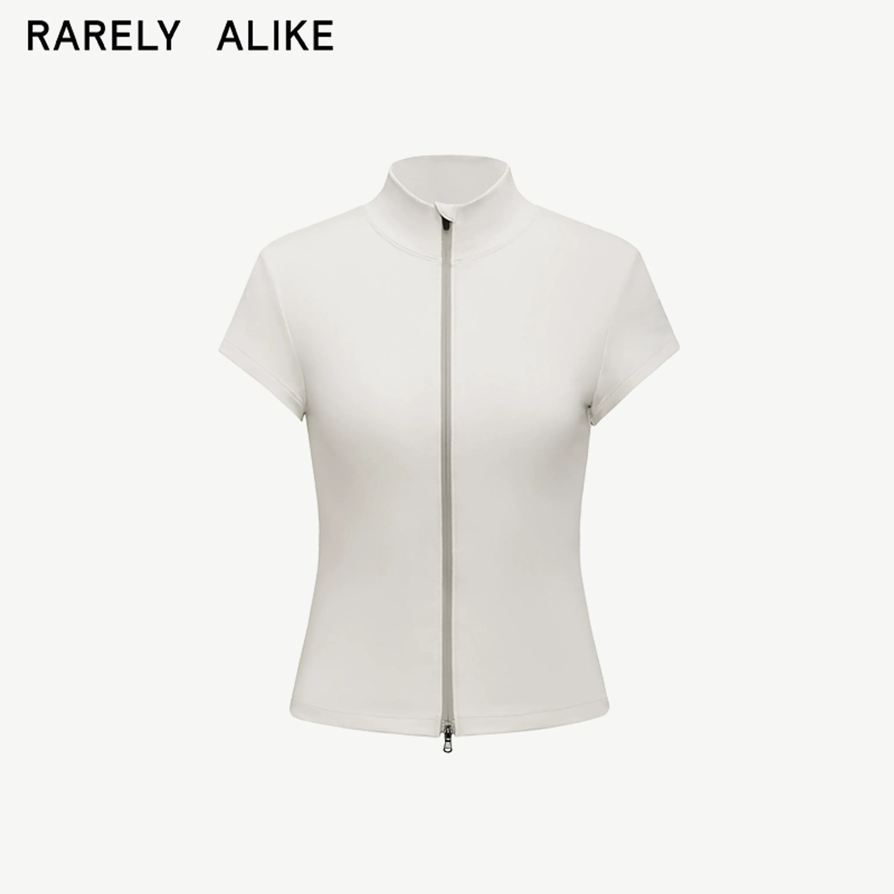 Double Zipper High-Collar Slim Tee - Image 7
