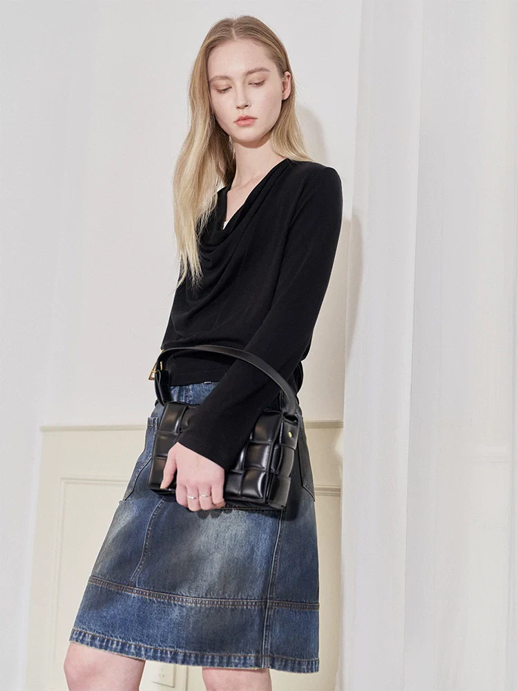 Draped Cowl-Neck Knit Top - Image 4
