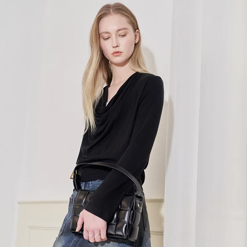 Draped Cowl-Neck Knit Top - Image 5