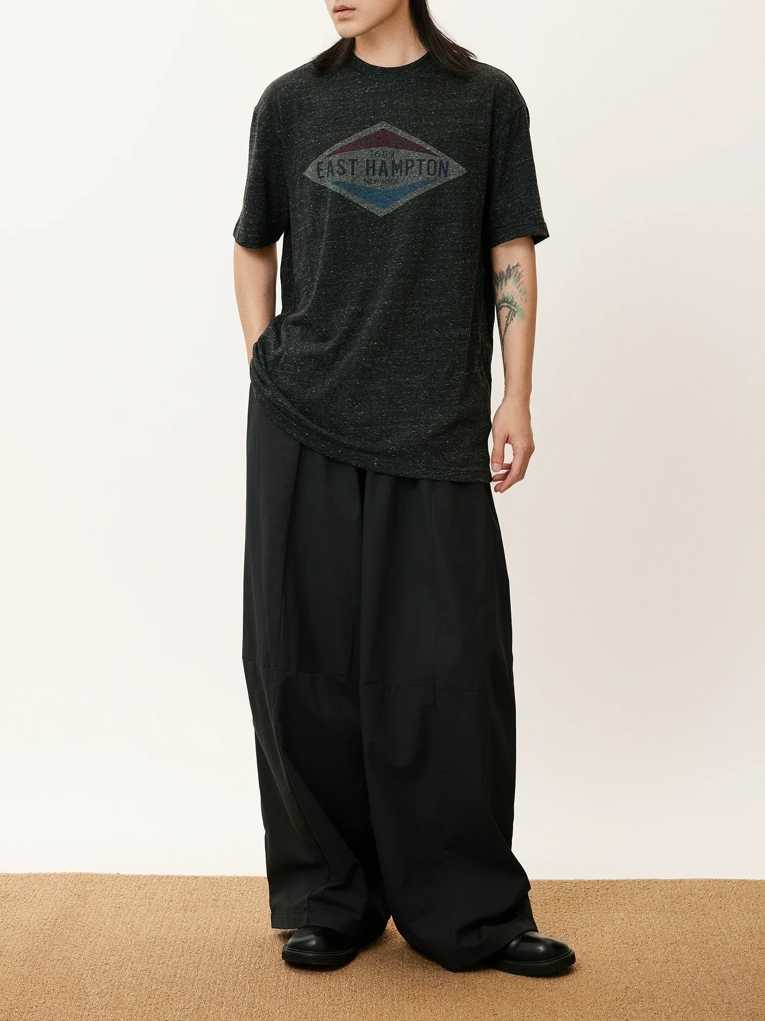 Draped Drawstring Wide-Leg Pants - Image 3