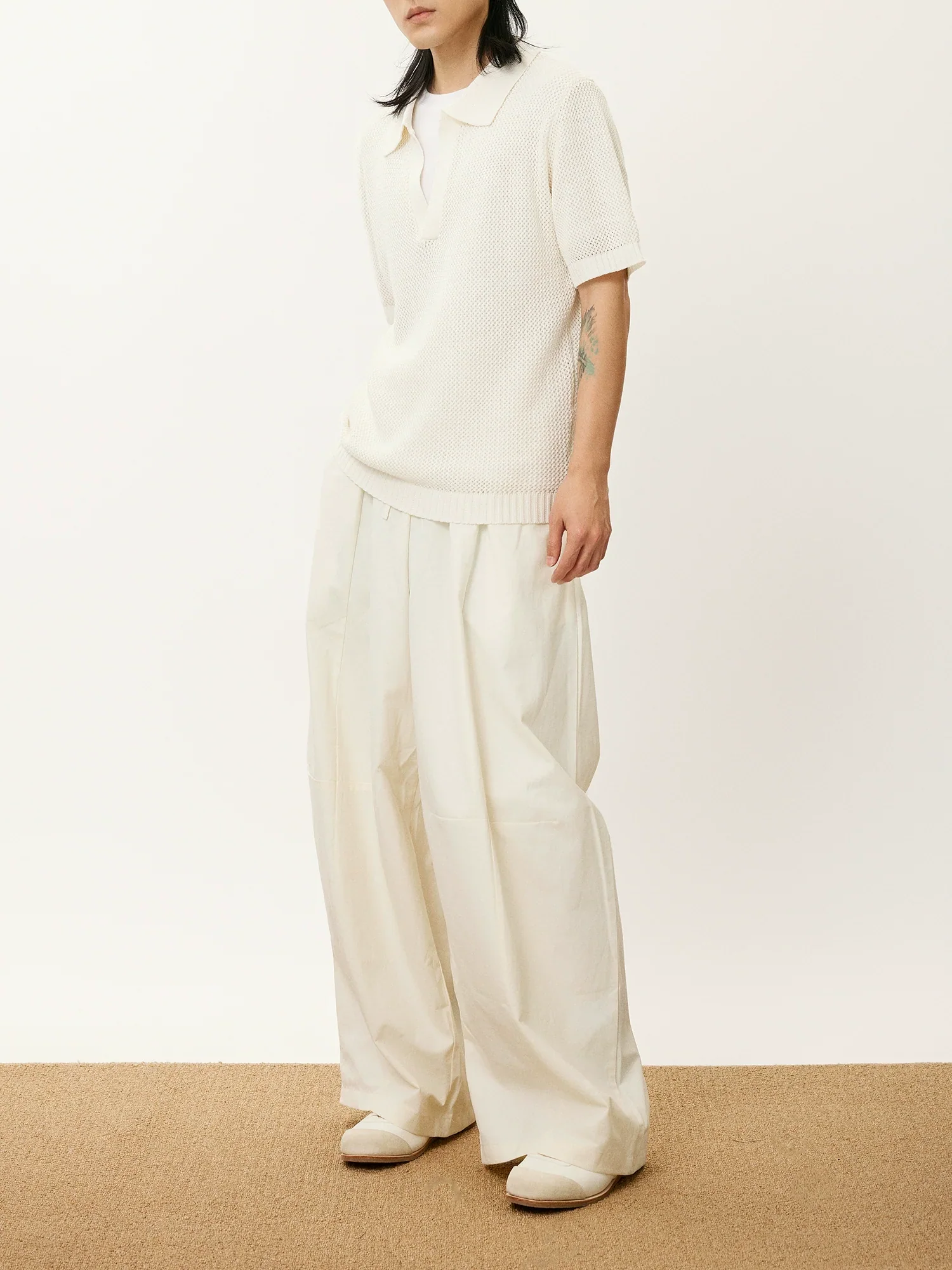 Draped Drawstring Wide-Leg Pants - Image 5