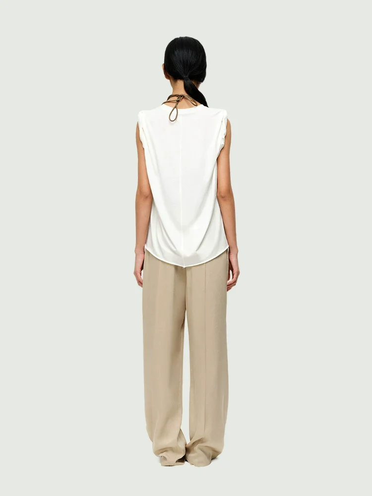 Draped Elastic-Waist Wide-Leg Pants - Image 3