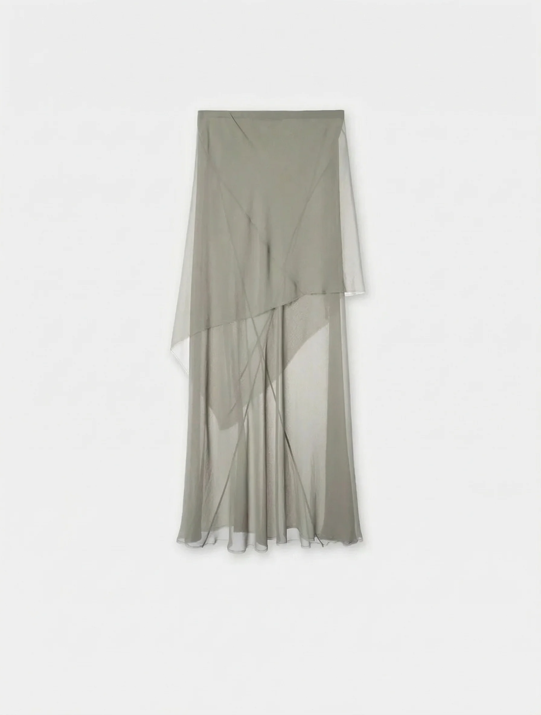 Draped One-Shoulder Top & Layered Maxi Skirt Set - Image 2