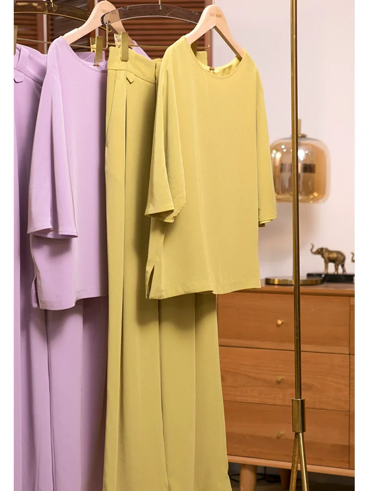 Draped Satin Top & Pants Set - Image 3
