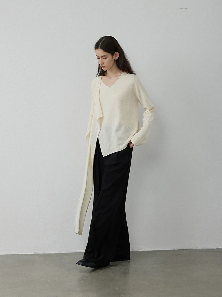 Draped Scarf Wool-Cashmere Sweater - Image 4