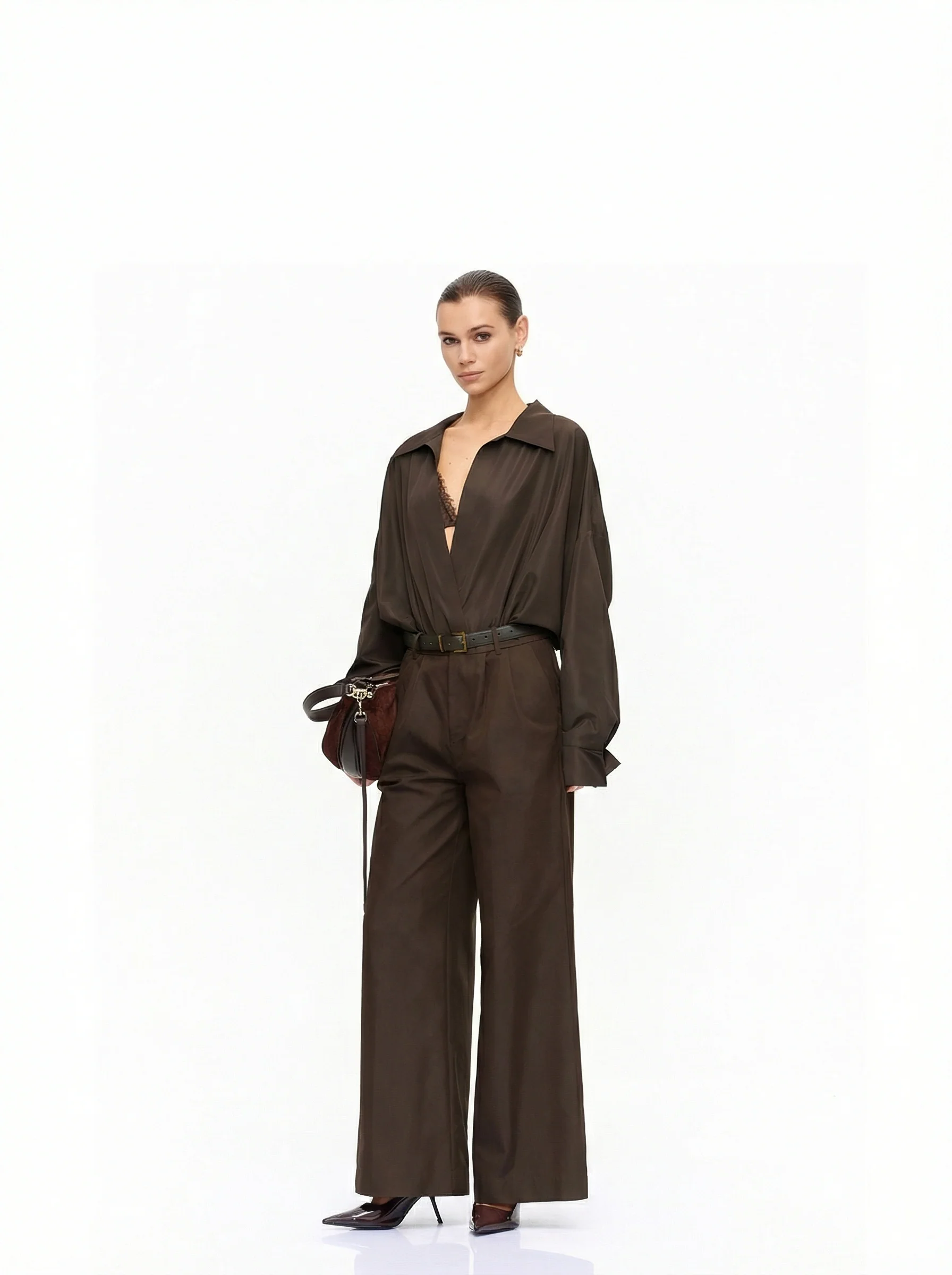 Draped Shirt Bodysuit - Image 5