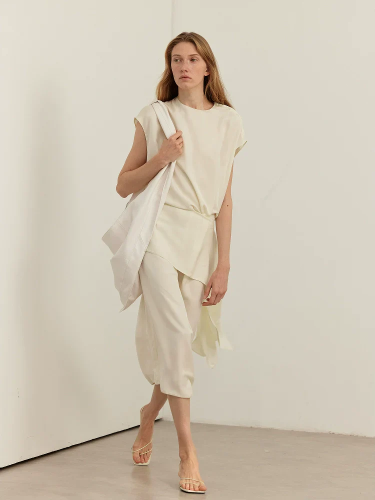 Draped Silk-Blend Midi Dress - Image 4