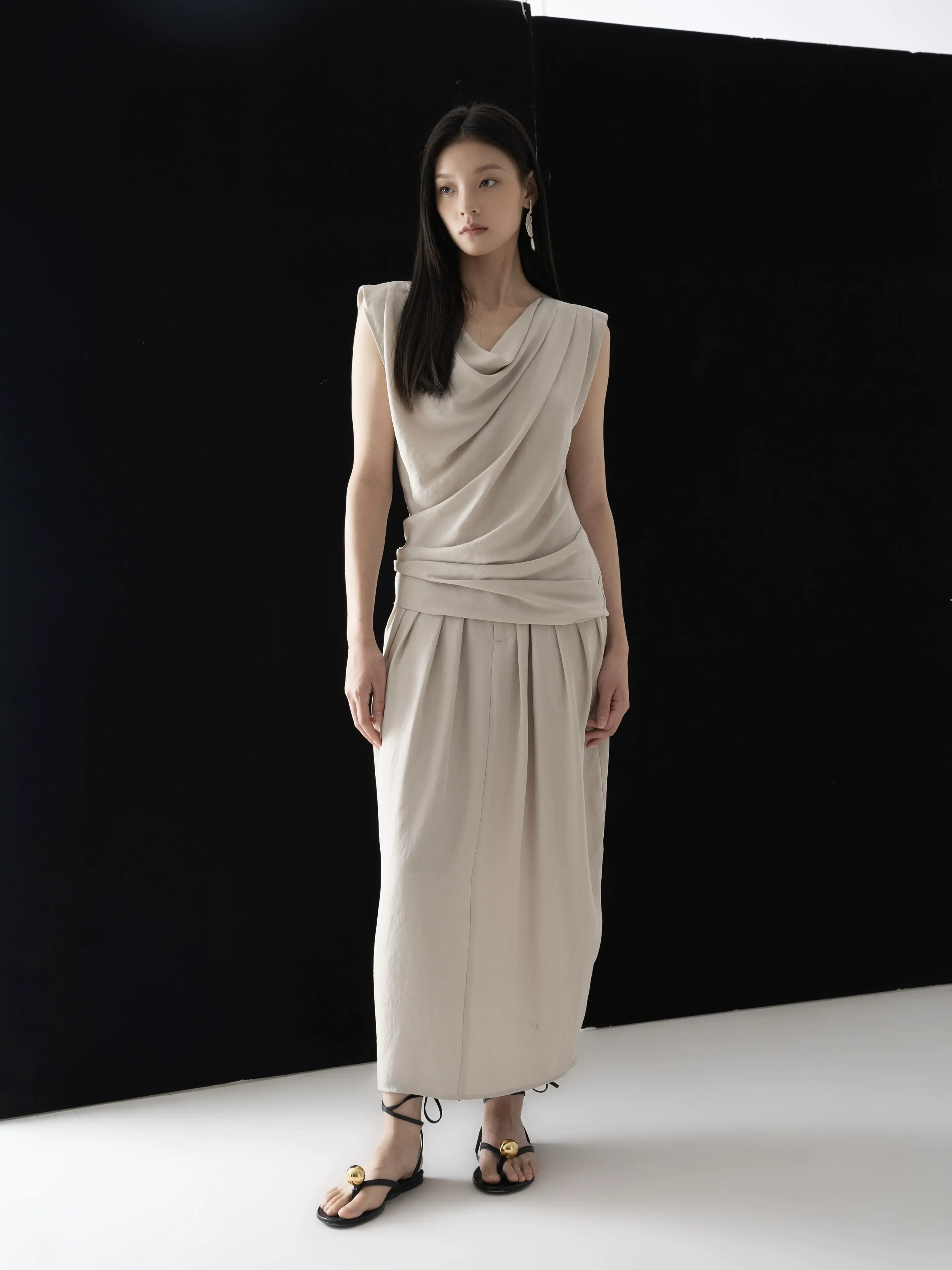 Draped Sleeveless Ensemble - Image 7