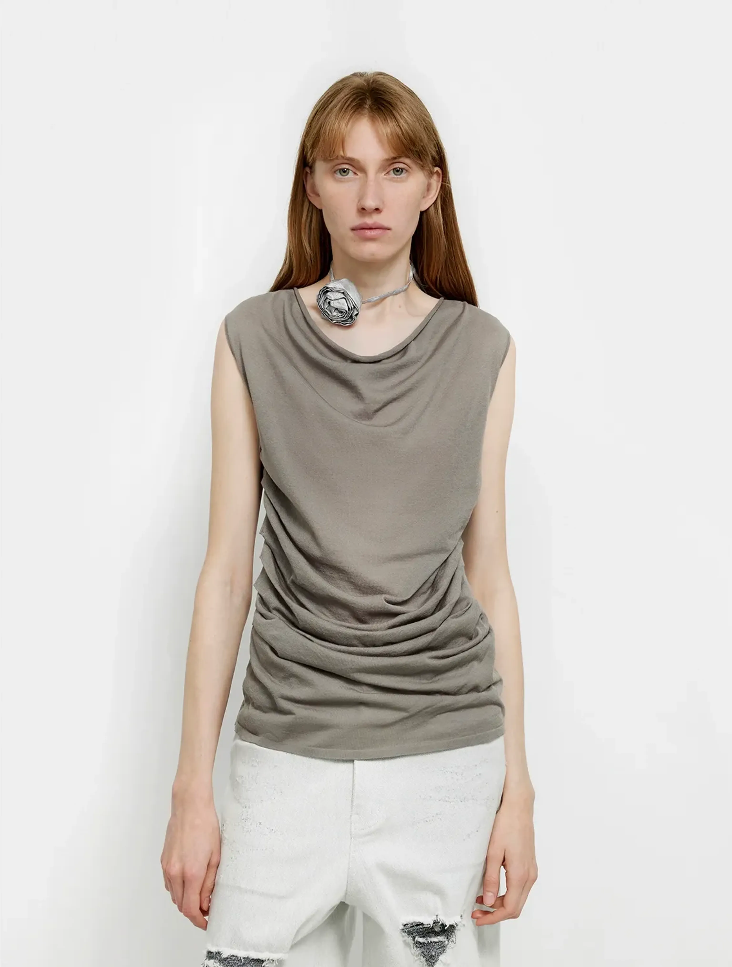 Draped Sleeveless Top - Image 6