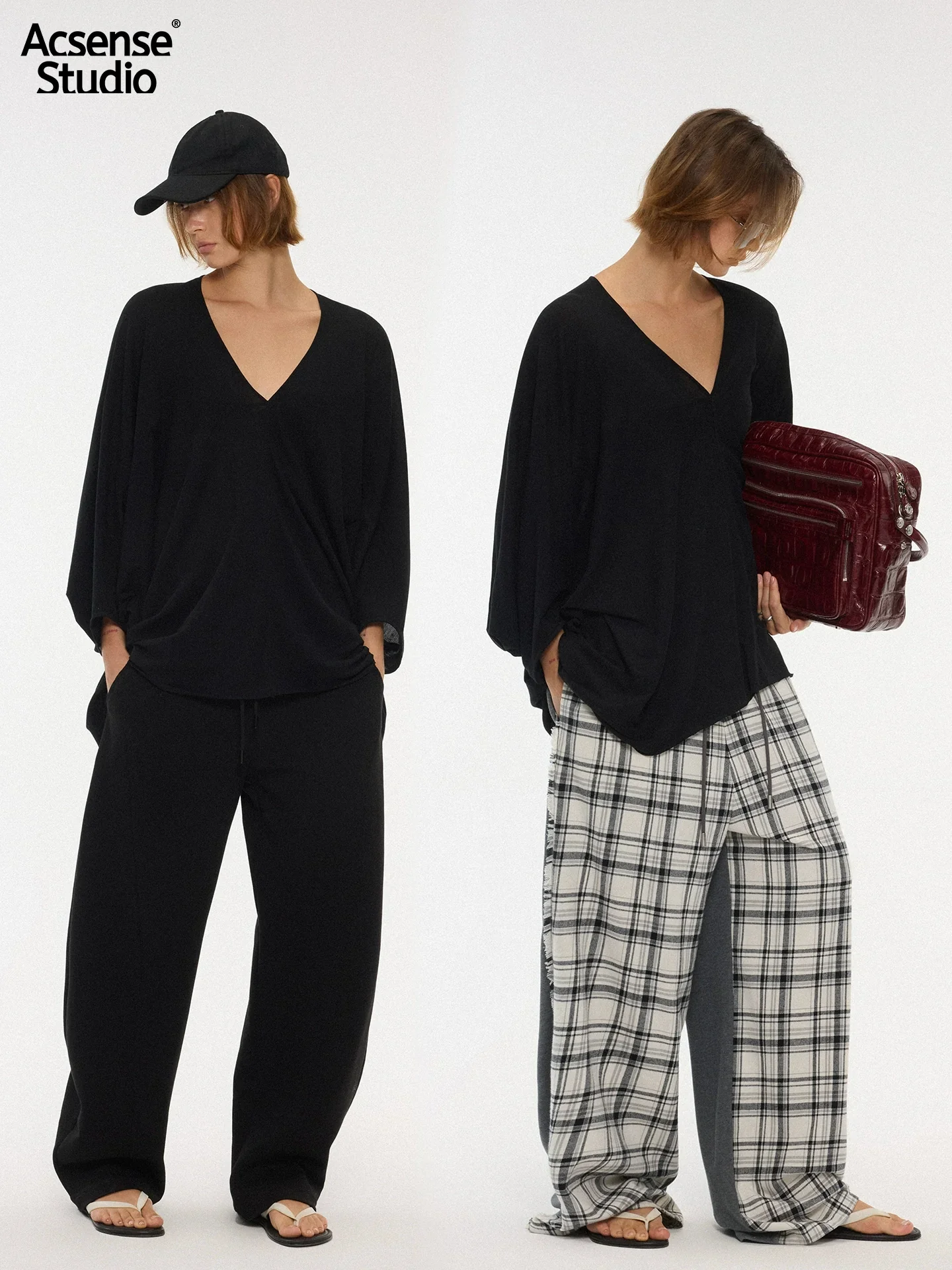 Draped V‑Neck Batwing Top - Image 4