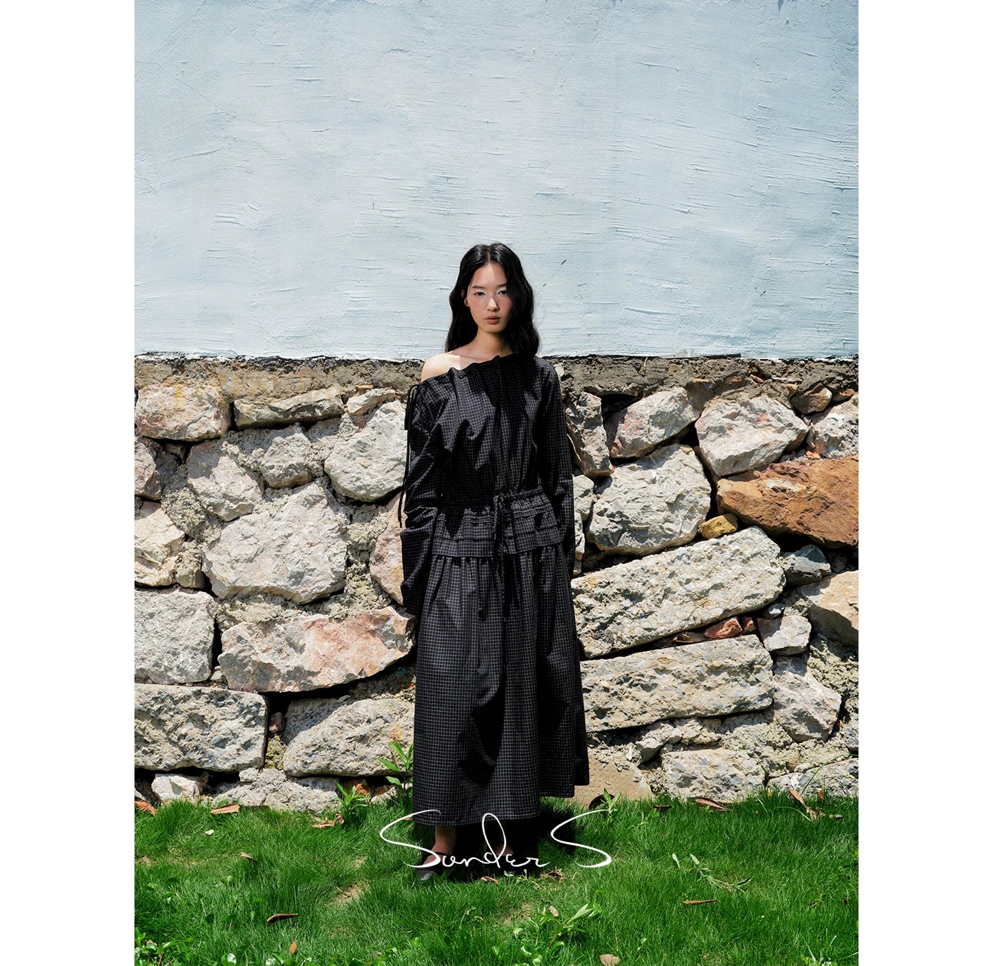 Drawstring A-Line Maxi Dress - Image 3
