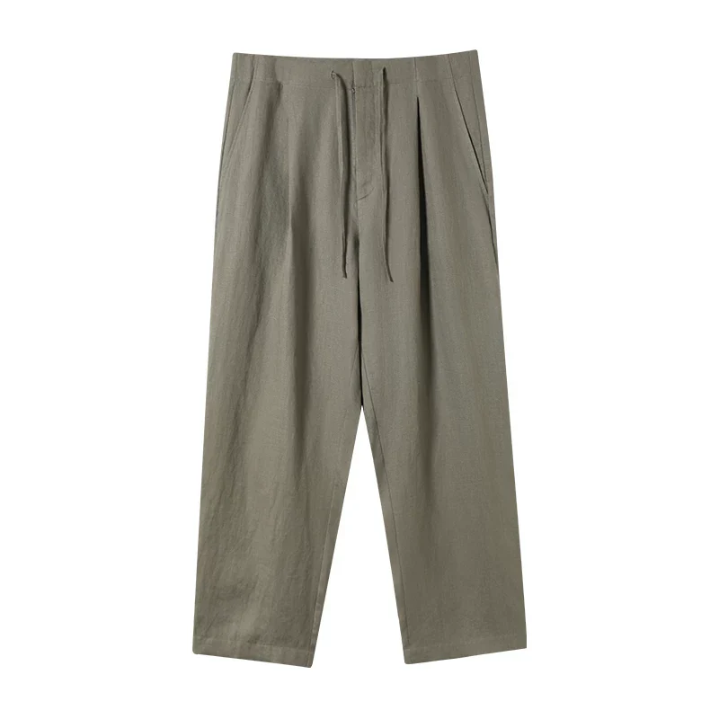 Drawstring Linen Trousers - Image 6