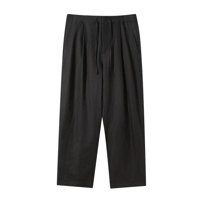 Drawstring Linen Trousers - Image 7
