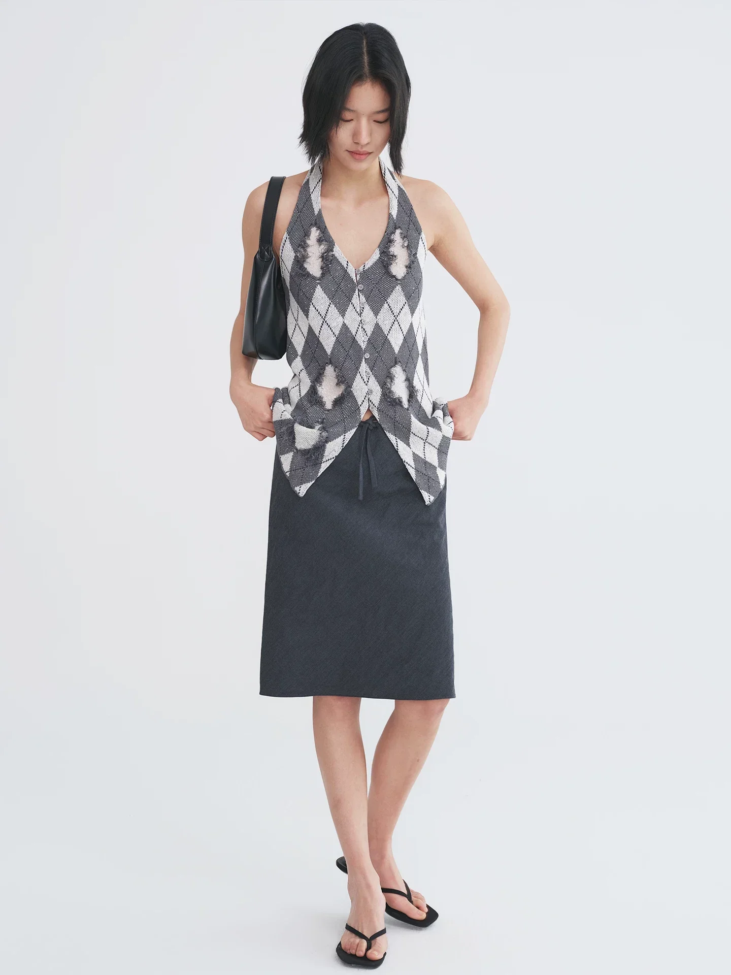 Drawstring Midi Skirt - Image 2