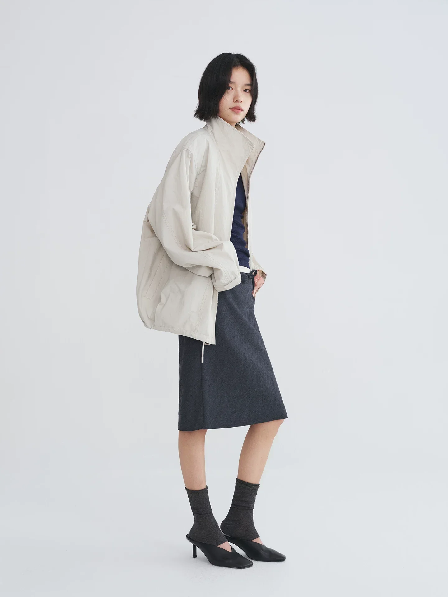 Drawstring Midi Skirt - Image 5
