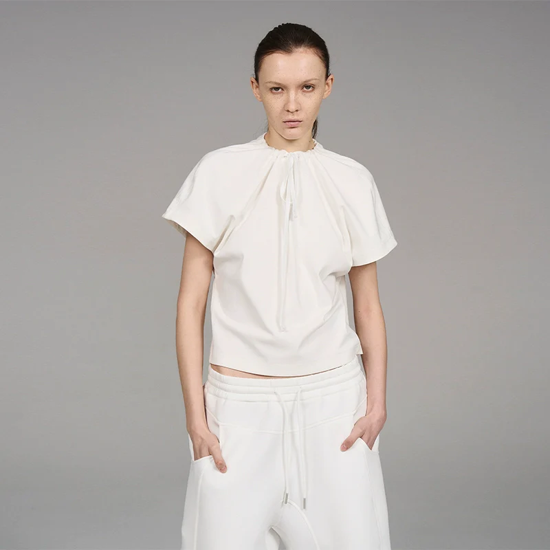 Drawstring Neck Batwing Tee - Image 6