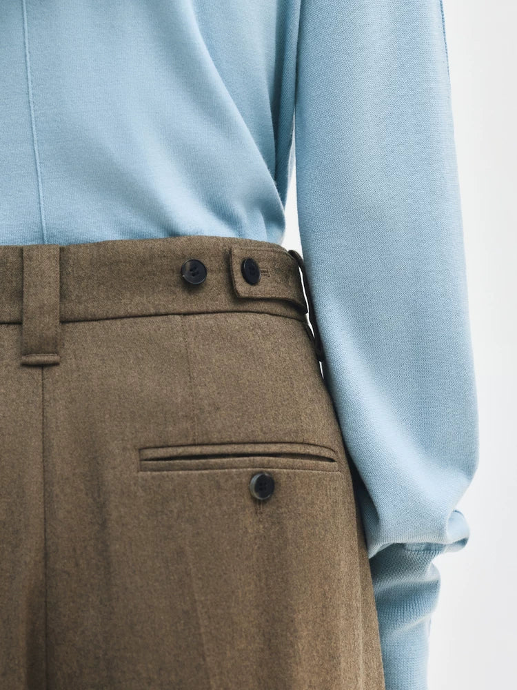 Drawstring Pleated Trousers - Image 4