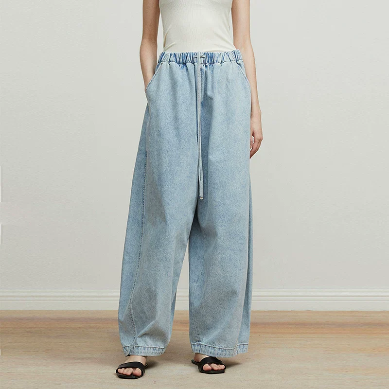 Drawstring Wide-Leg Jeans - Image 5